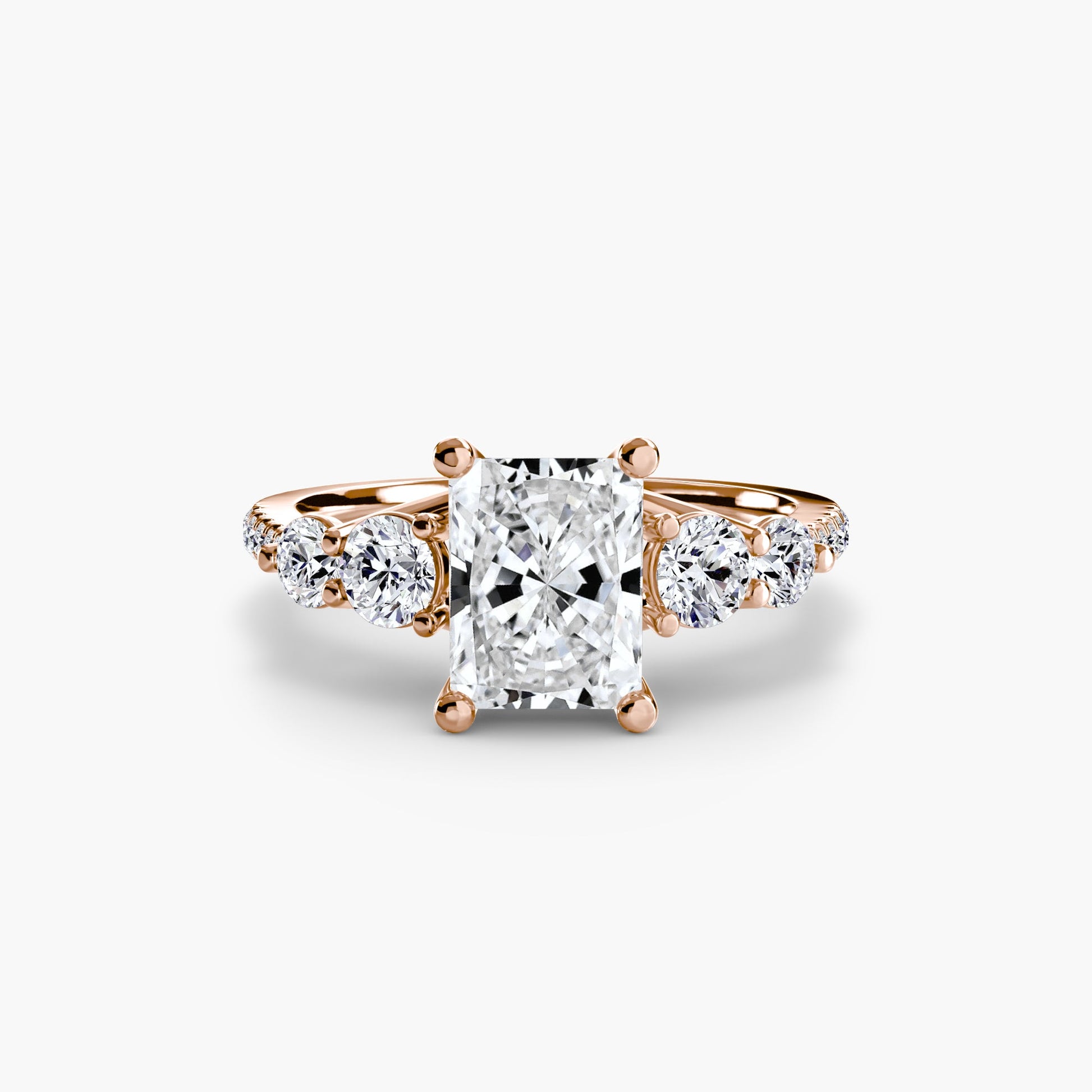 Five Stone Ring with Pavé Band - Prestige Stones