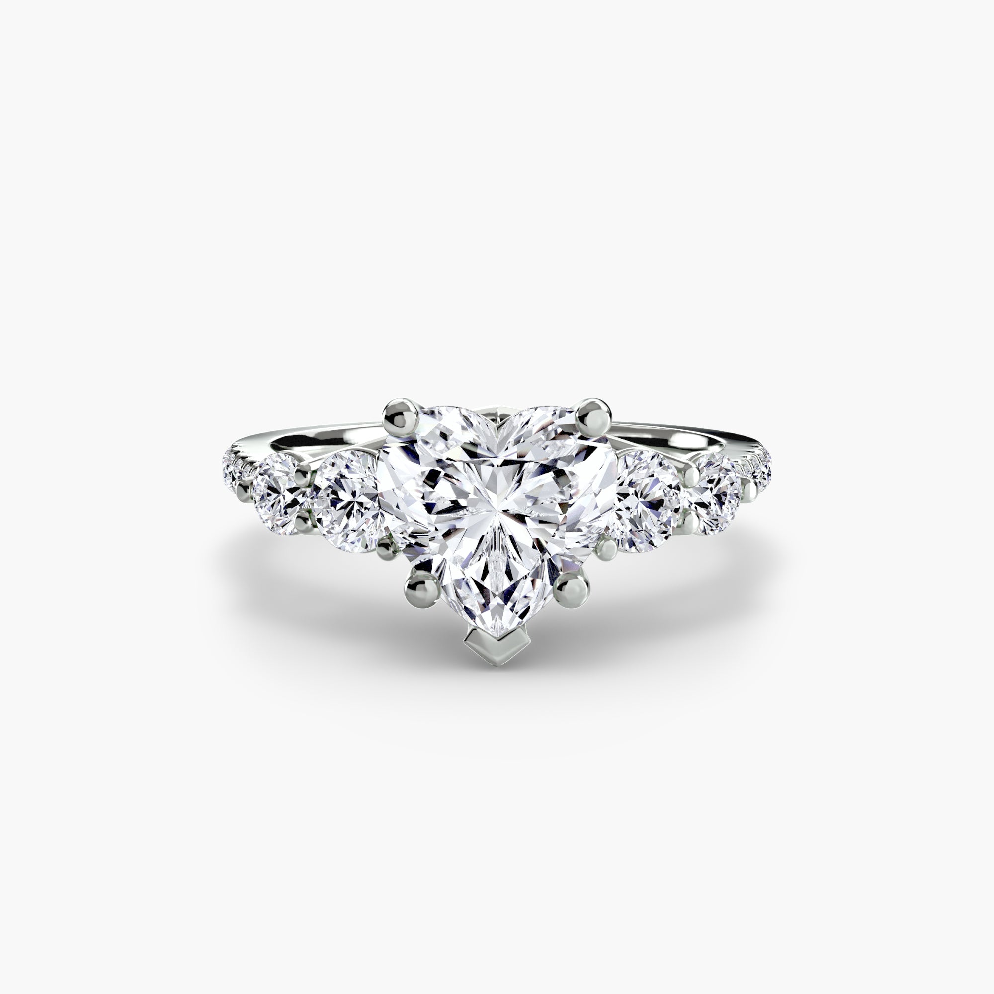 Five Stone Ring with Pavé Band - Prestige Stones