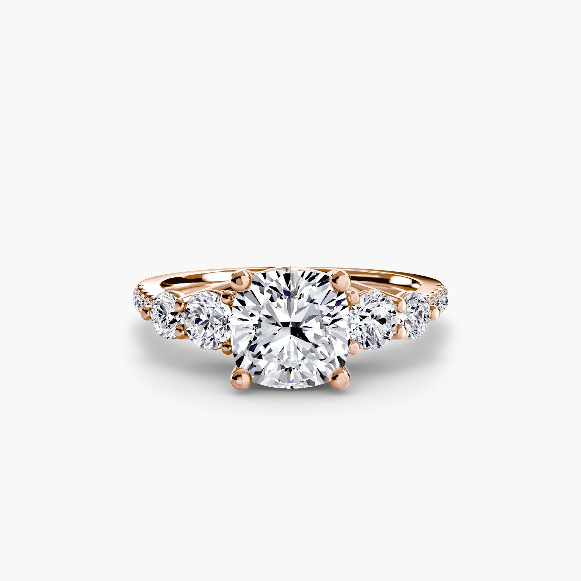 Five Stone Ring with Pavé Band - Prestige Stones