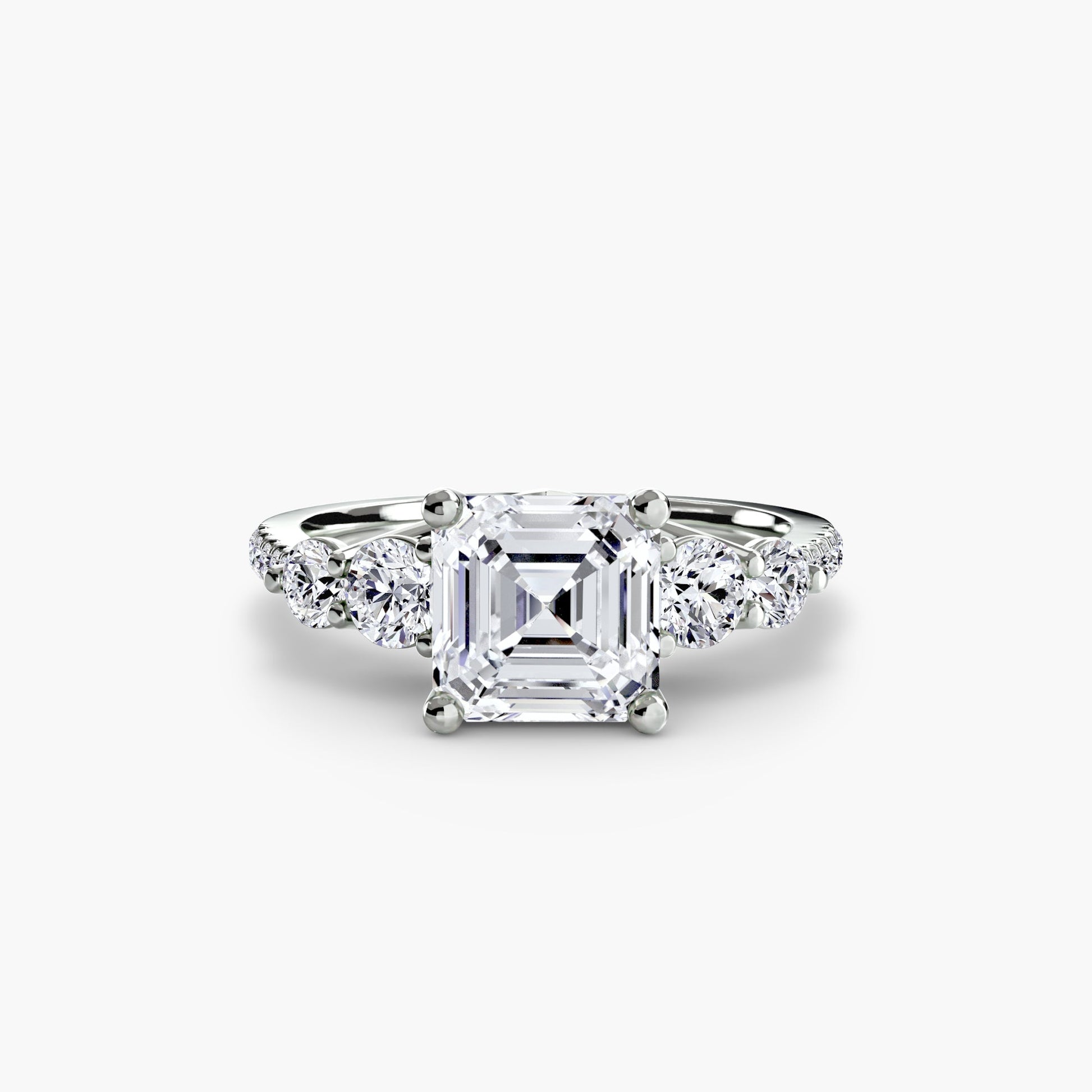 Five Stone Ring with Pavé Band - Prestige Stones