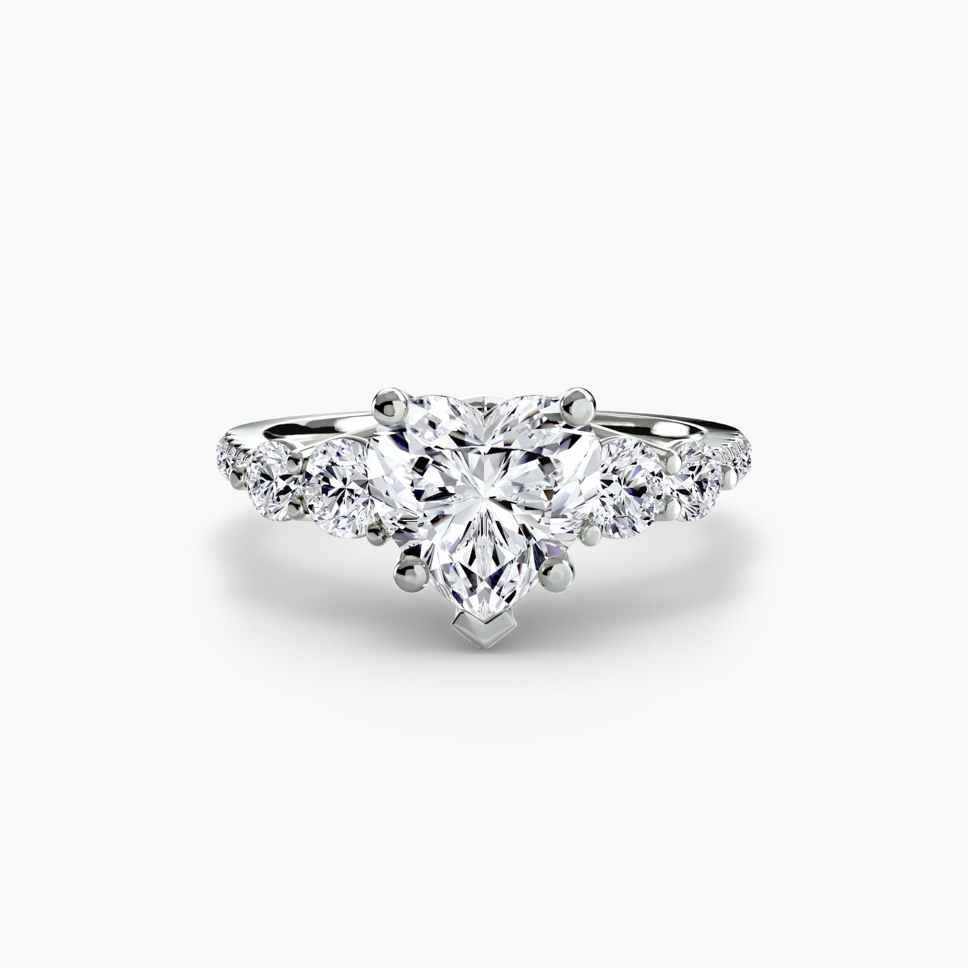Five Stone Ring with Pavé Band - Prestige Stones