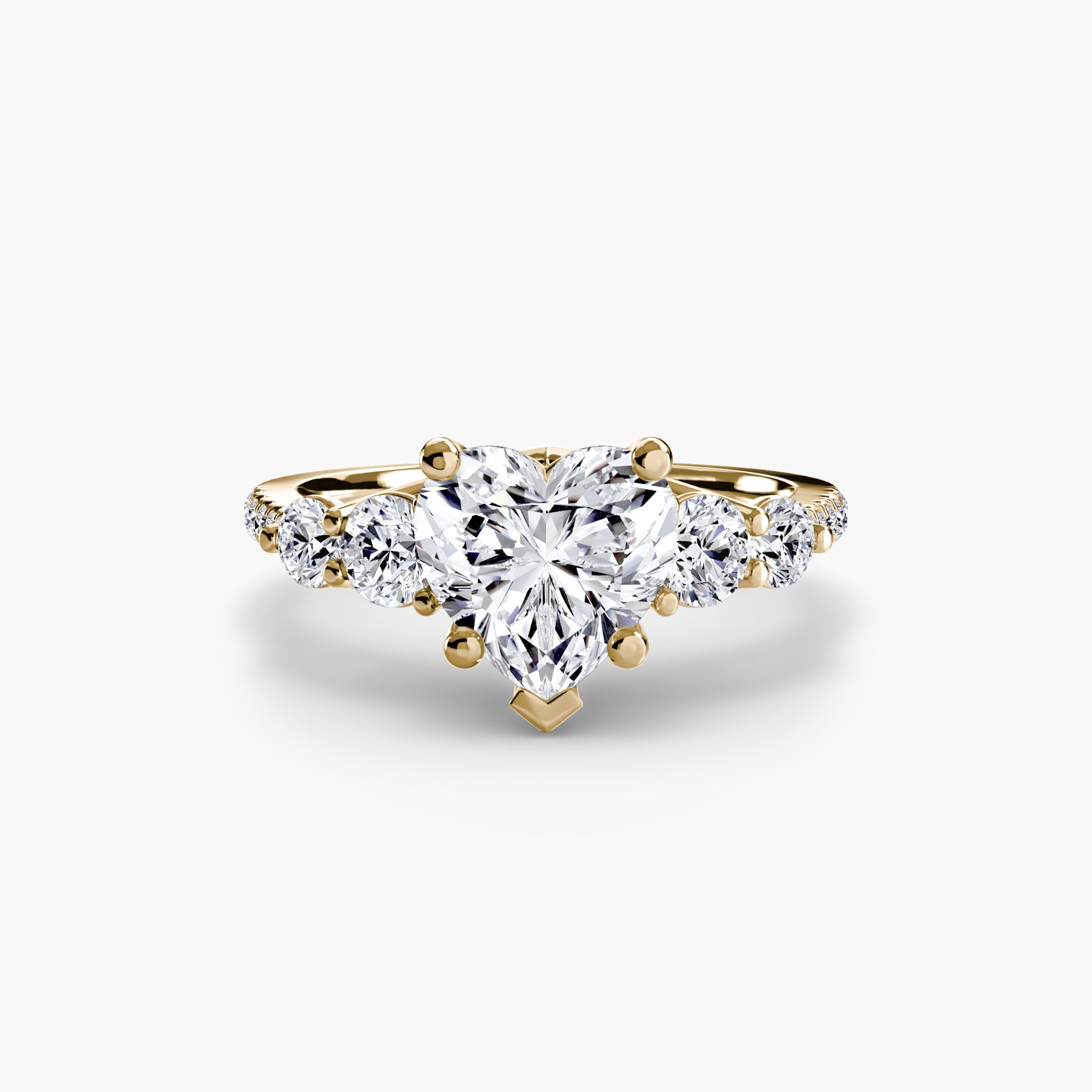 Five Stone Ring with Pavé Band - Prestige Stones