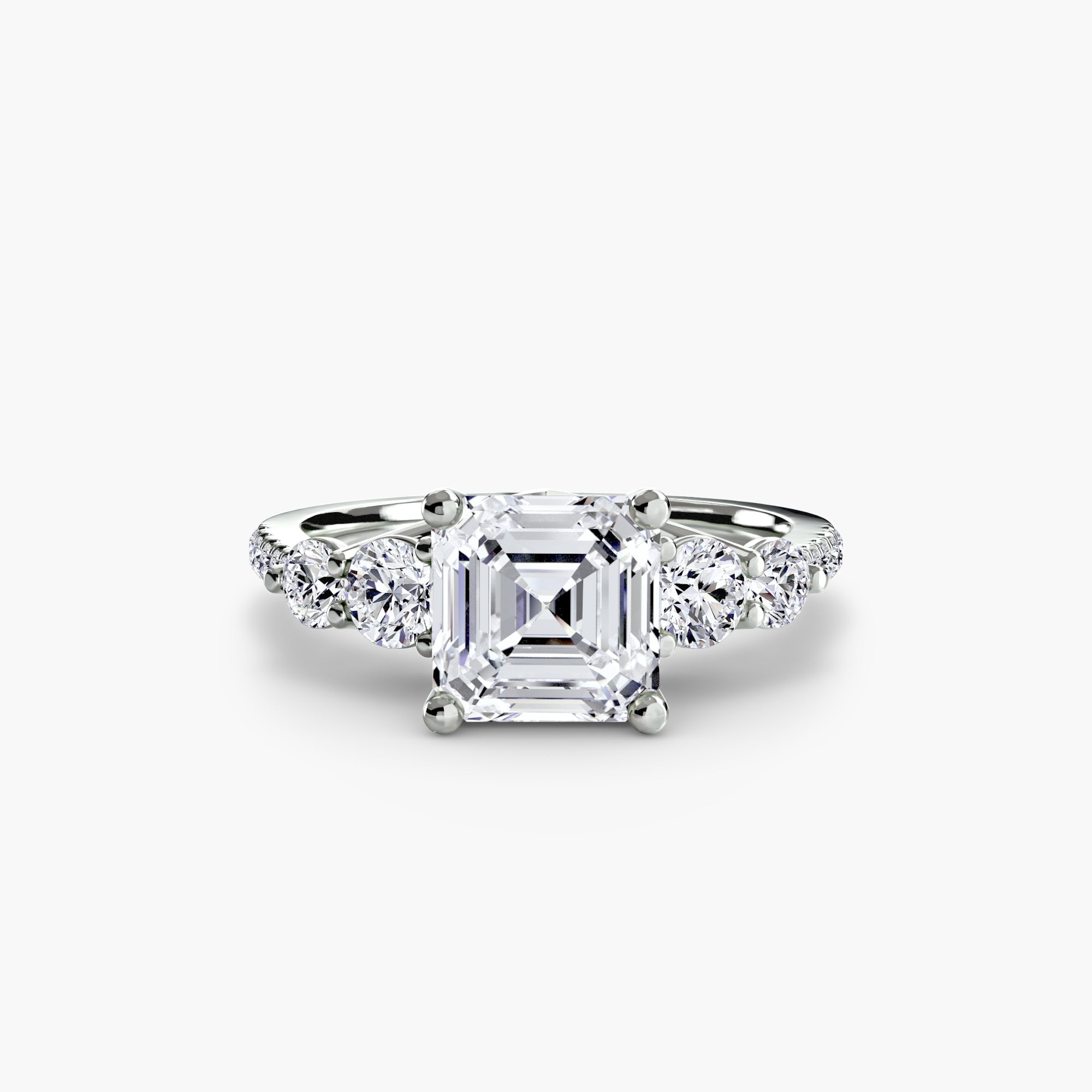 Five Stone Ring with Pavé Band - Prestige Stones