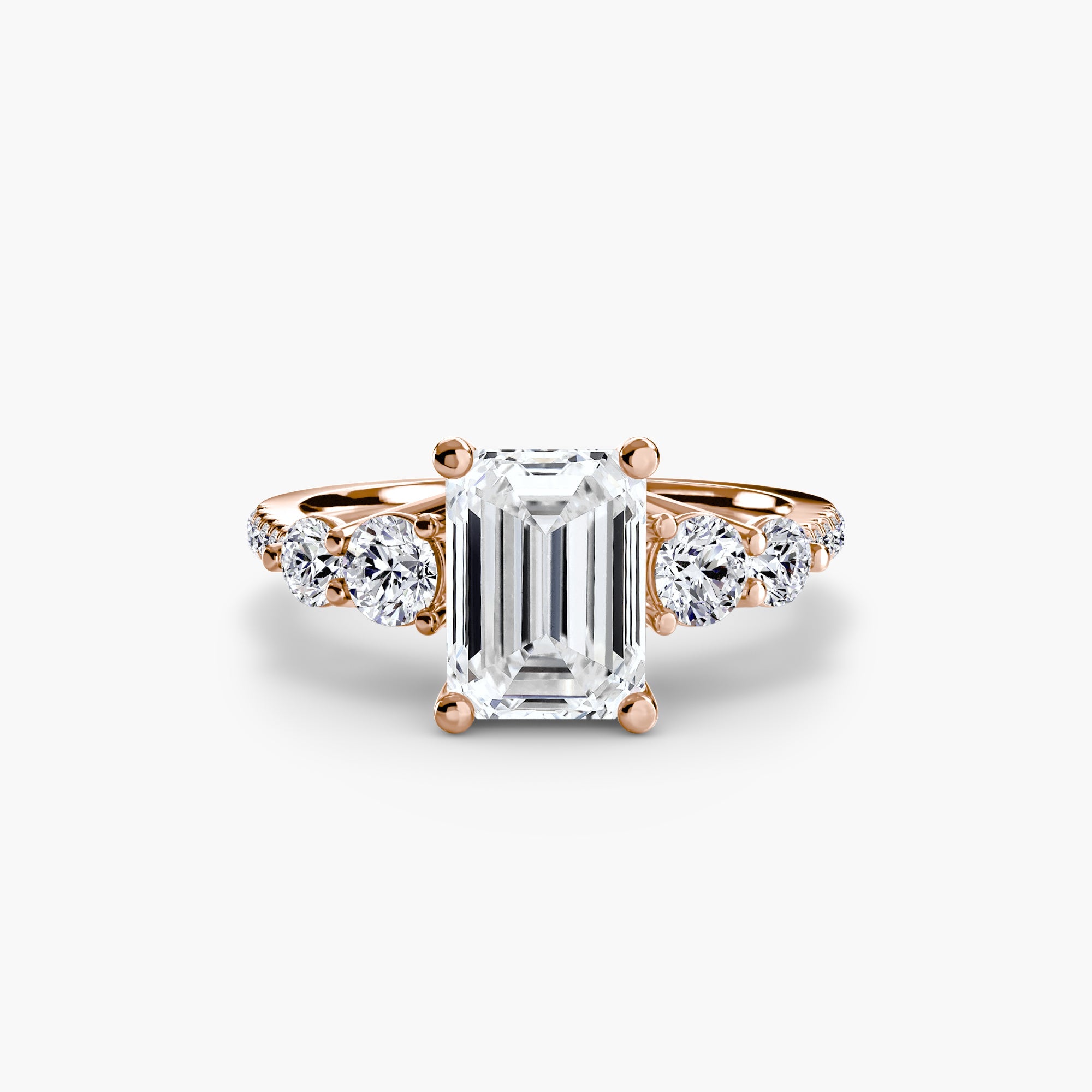 Five Stone Ring with Pavé Band - Prestige Stones
