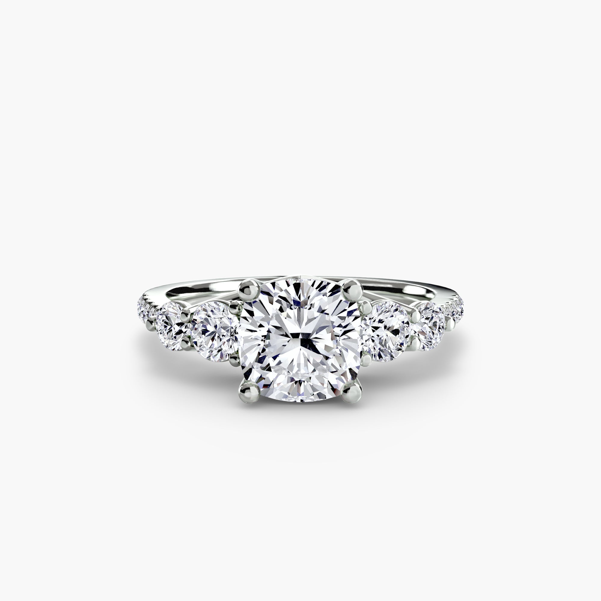 Five Stone Ring with Pavé Band - Prestige Stones