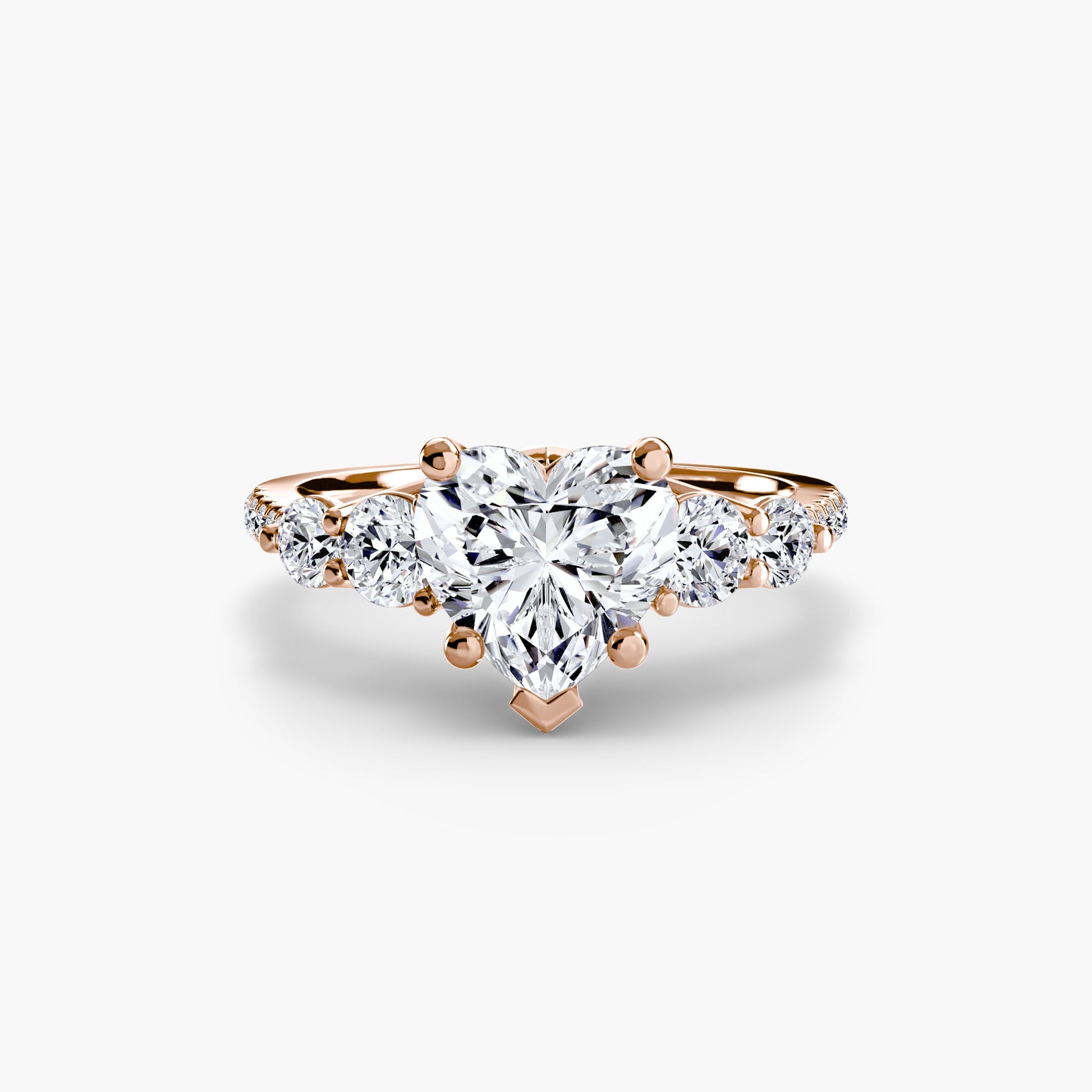 Five Stone Ring with Pavé Band - Prestige Stones