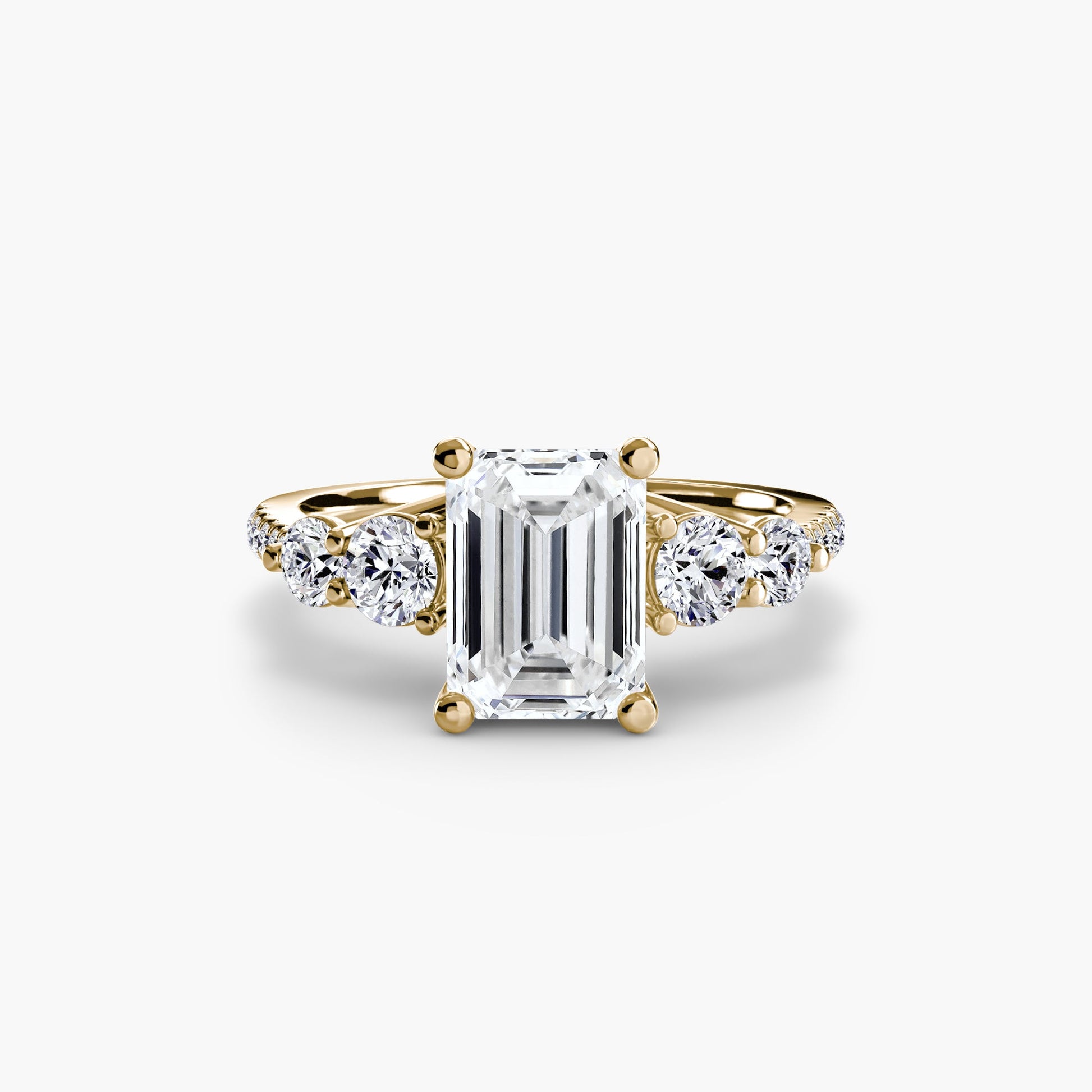Five Stone Ring with Pavé Band - Prestige Stones