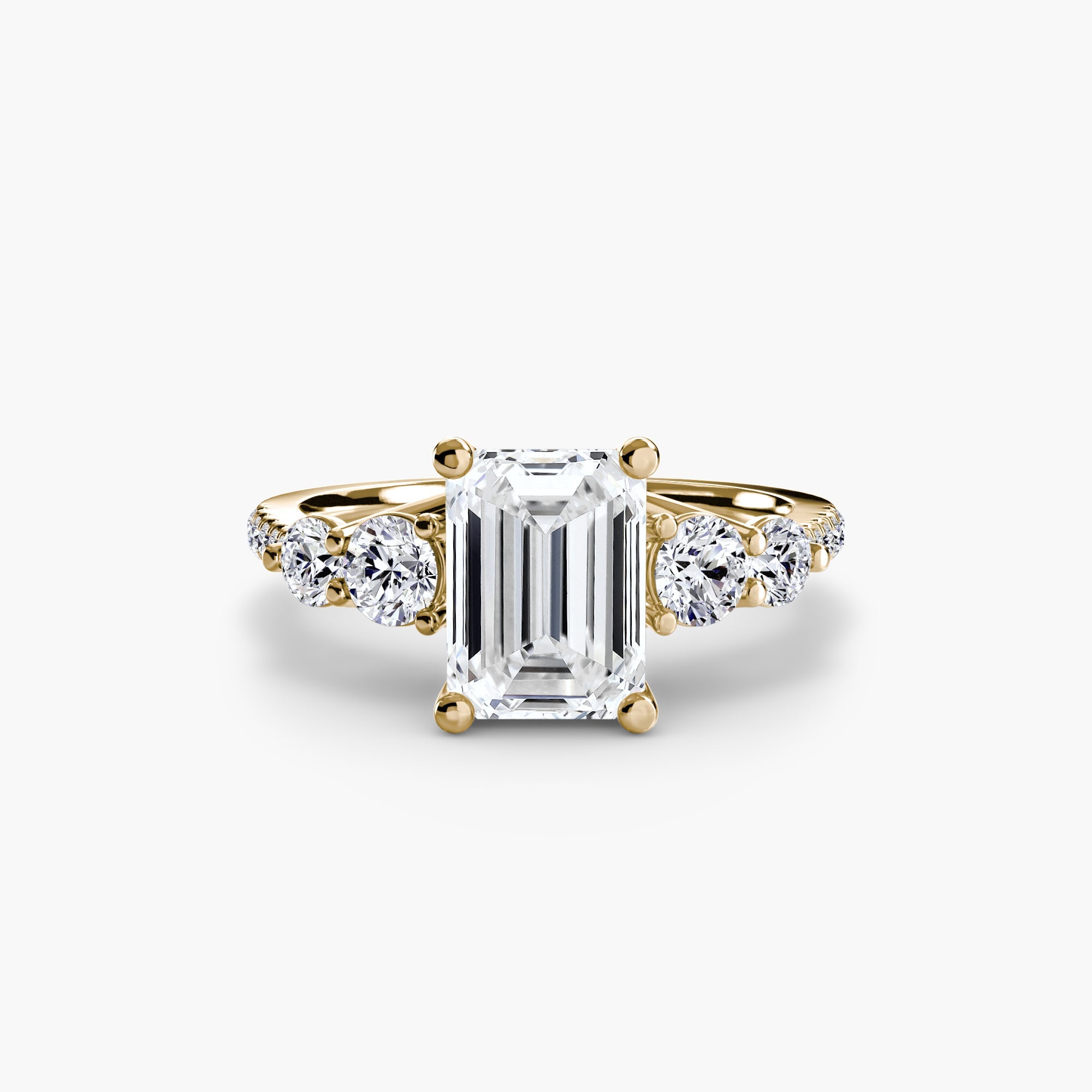 Five Stone Ring with Pavé Band - Prestige Stones