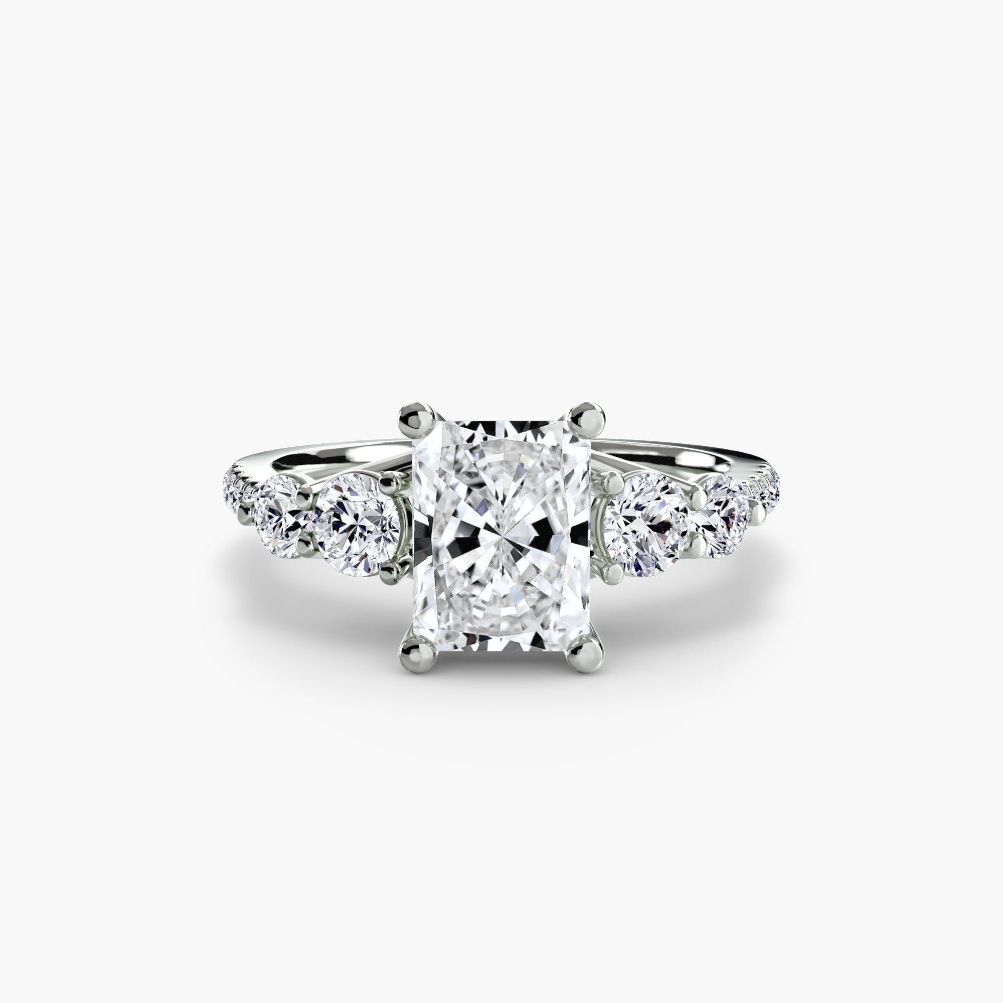 Five Stone Ring with Pavé Band - Prestige Stones