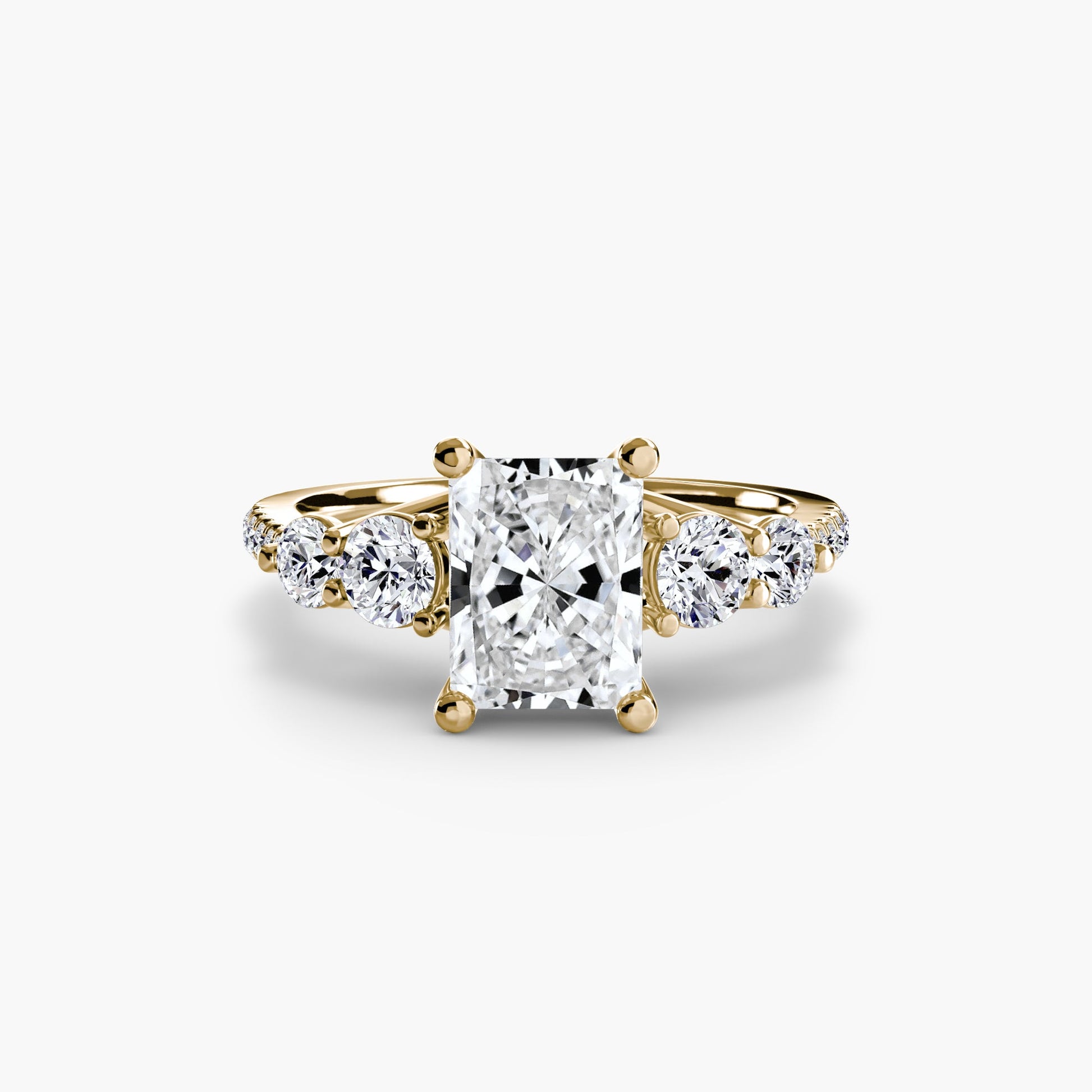Five Stone Ring with Pavé Band - Prestige Stones