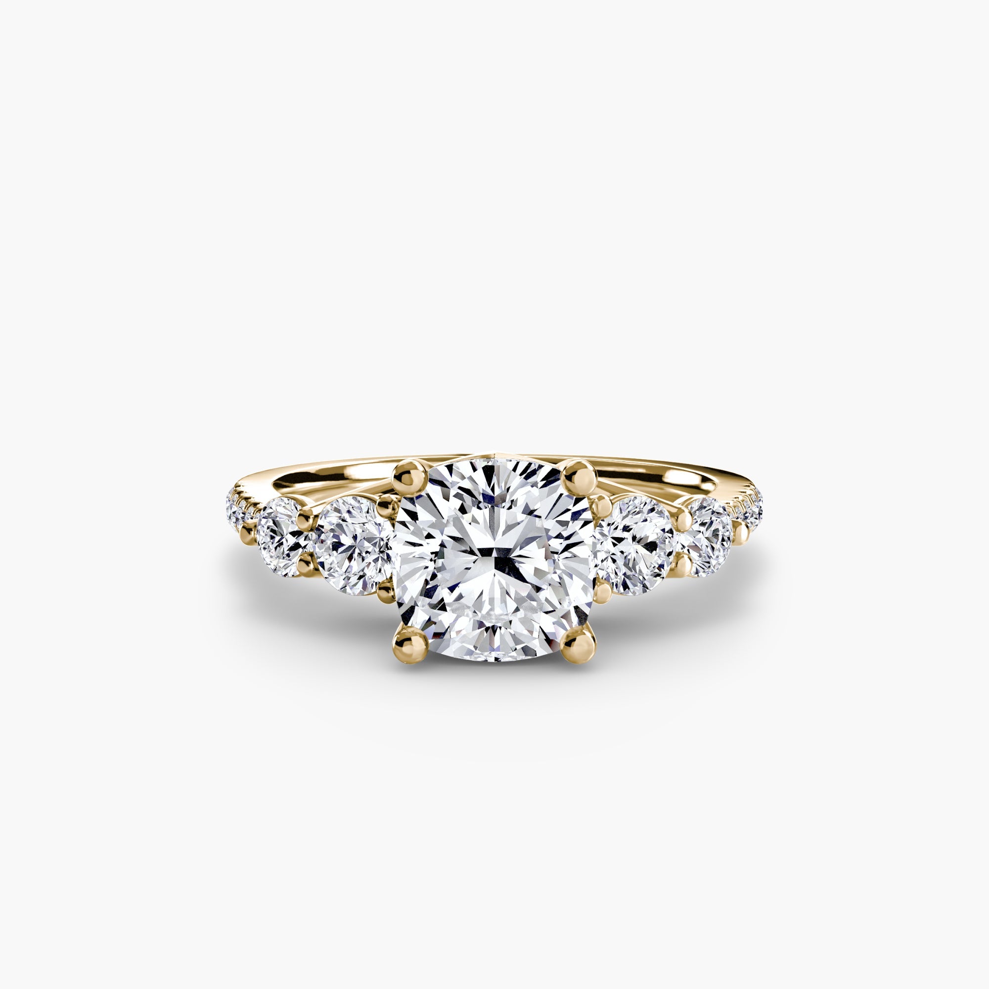 Five Stone Ring with Pavé Band - Prestige Stones