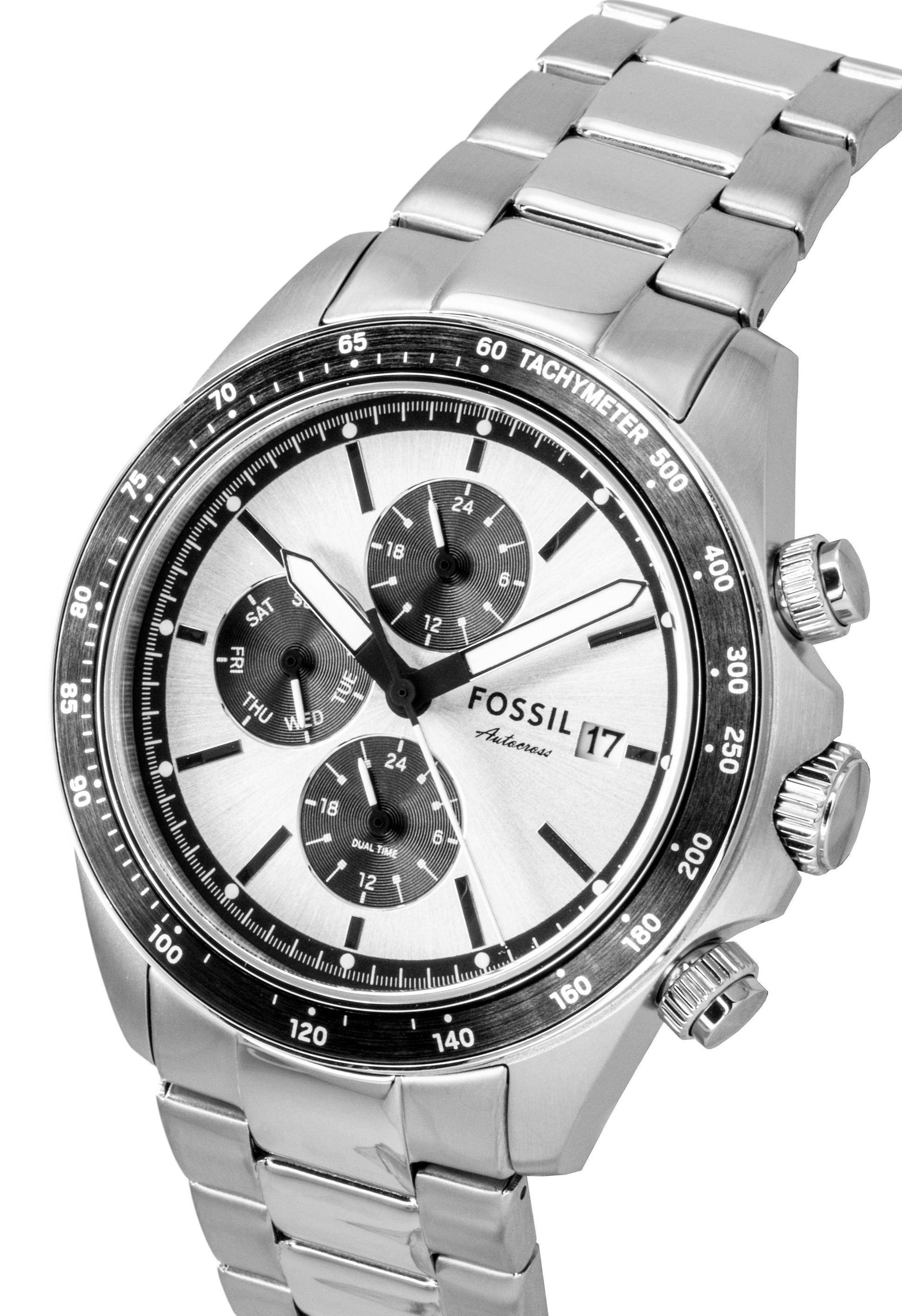 Fossil Autocross Multifunction Stainless Steel Silver Dial Quartz FS6124 Men's Watch - Prestige Stones
