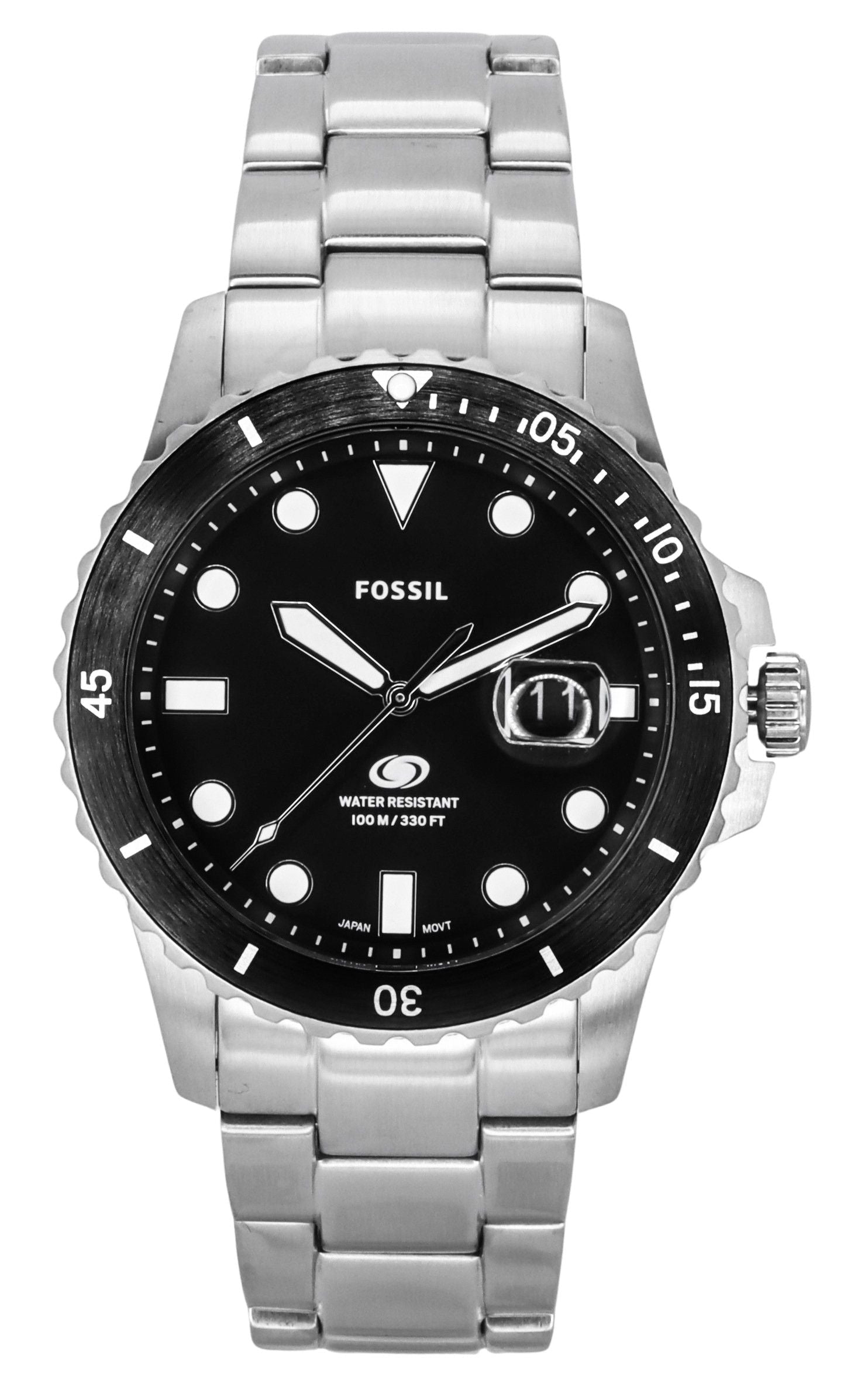 Fossil Blue Dive Stainless Steel Black Dial Quartz FS6032 100M Men's Watch - Prestige Stones