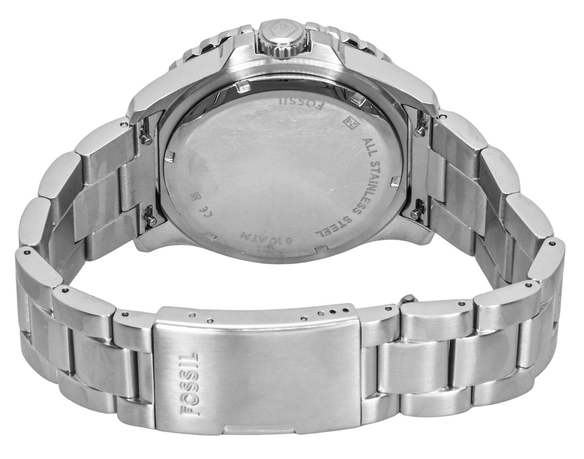 Fossil Blue GMT Stainless Steel Black Dial Quartz FS6092 100M Men's watch - Prestige Stones