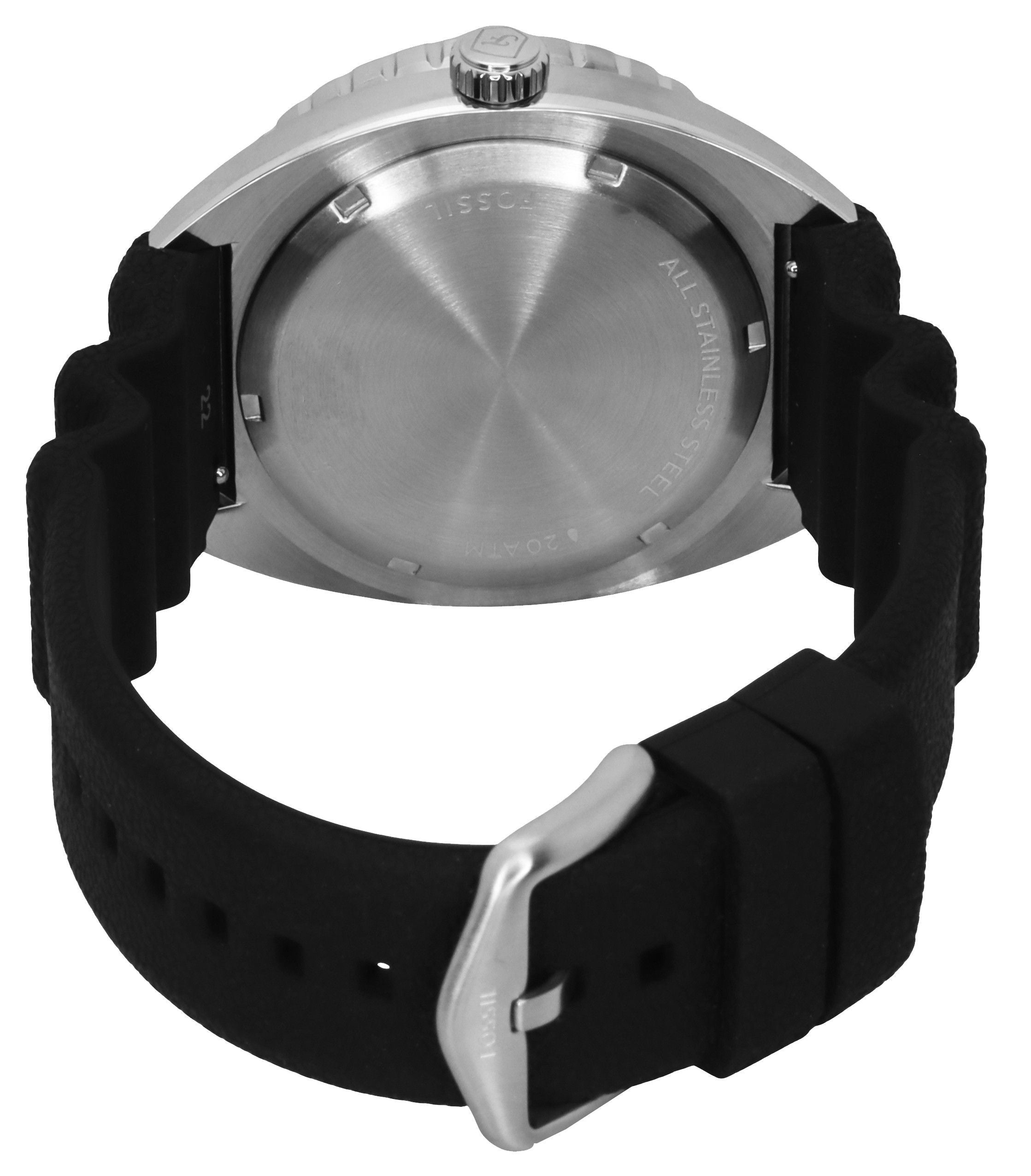 Fossil Breaker Silicone Strap Black Dial Quartz Diver's FS6062 200M Men's Watch - Prestige Stones