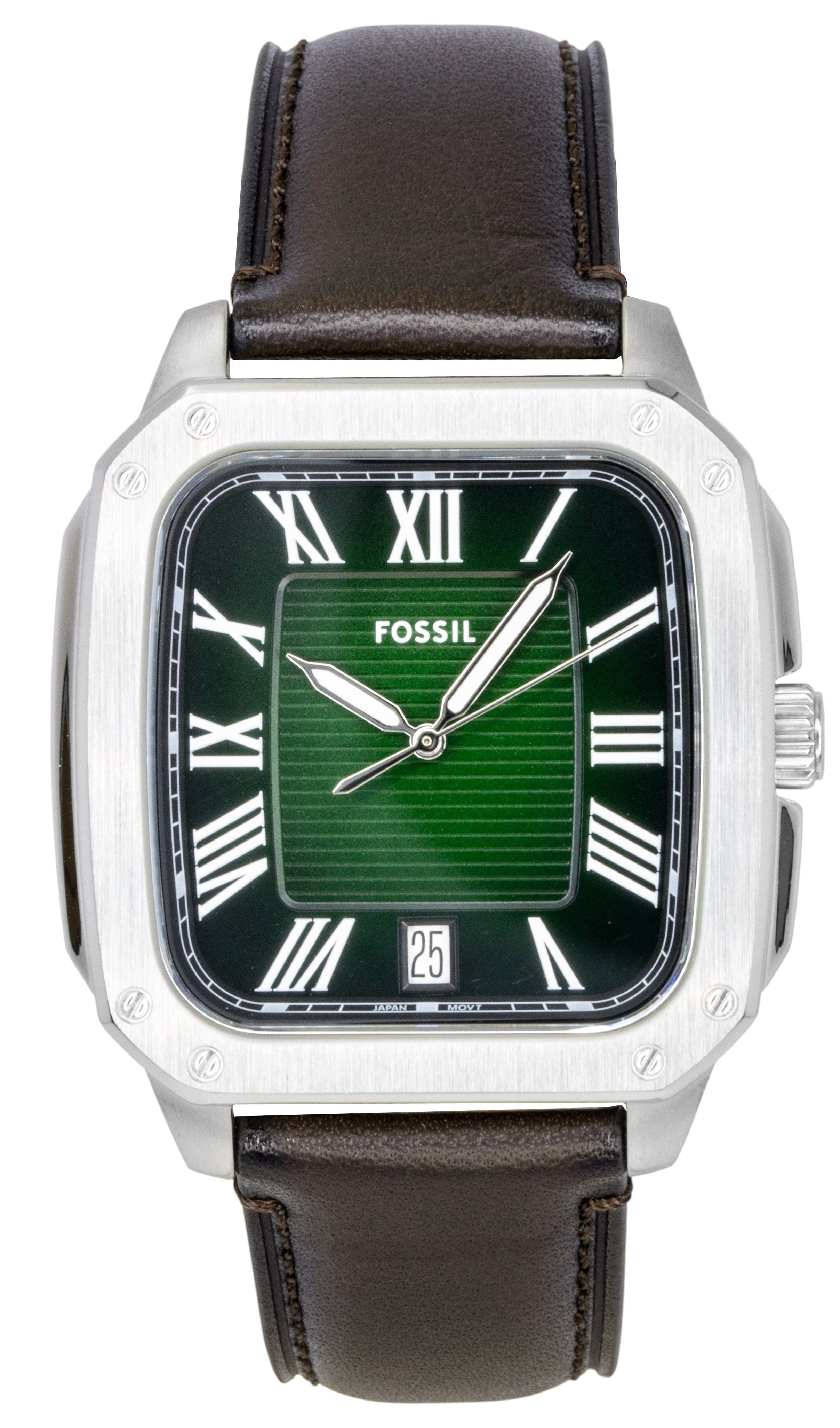 Fossil Crosby Leather Strap Green Dial Quartz FS6150 Men's Watch - Prestige Stones