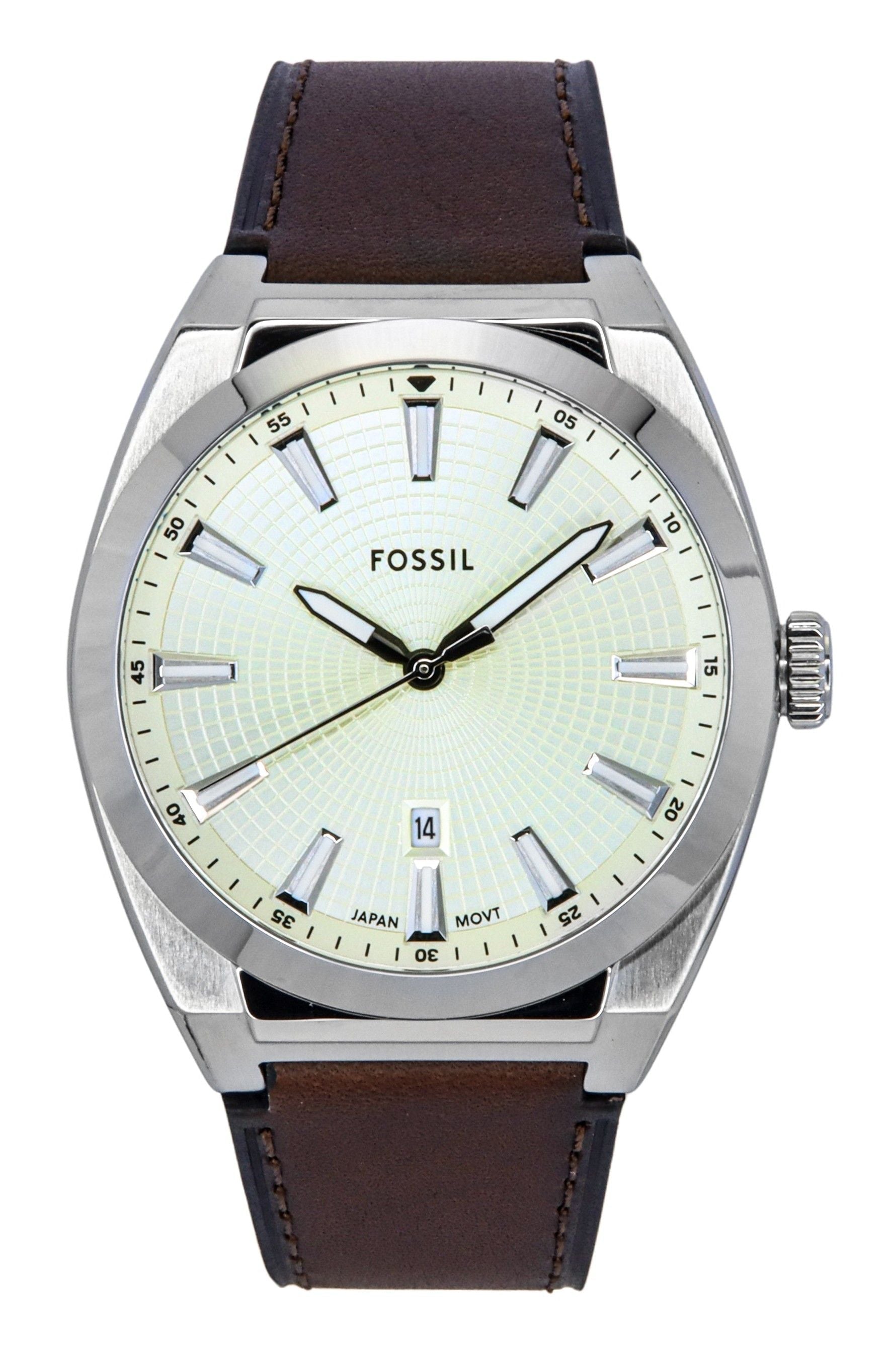 Fossil Everett Leather Strap Cream Dial Quartz FS6071 Men's Watch - Prestige Stones