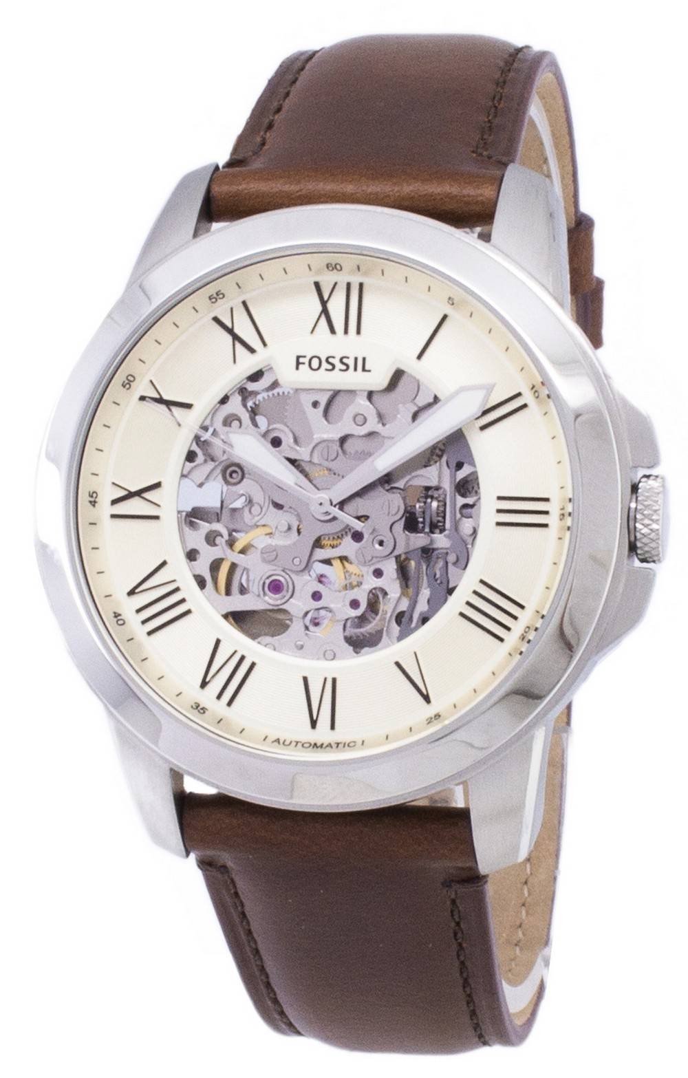 Fossil Grant Automatic Beige Skeleton Dial ME3099 Men's Watch - Prestige Stones