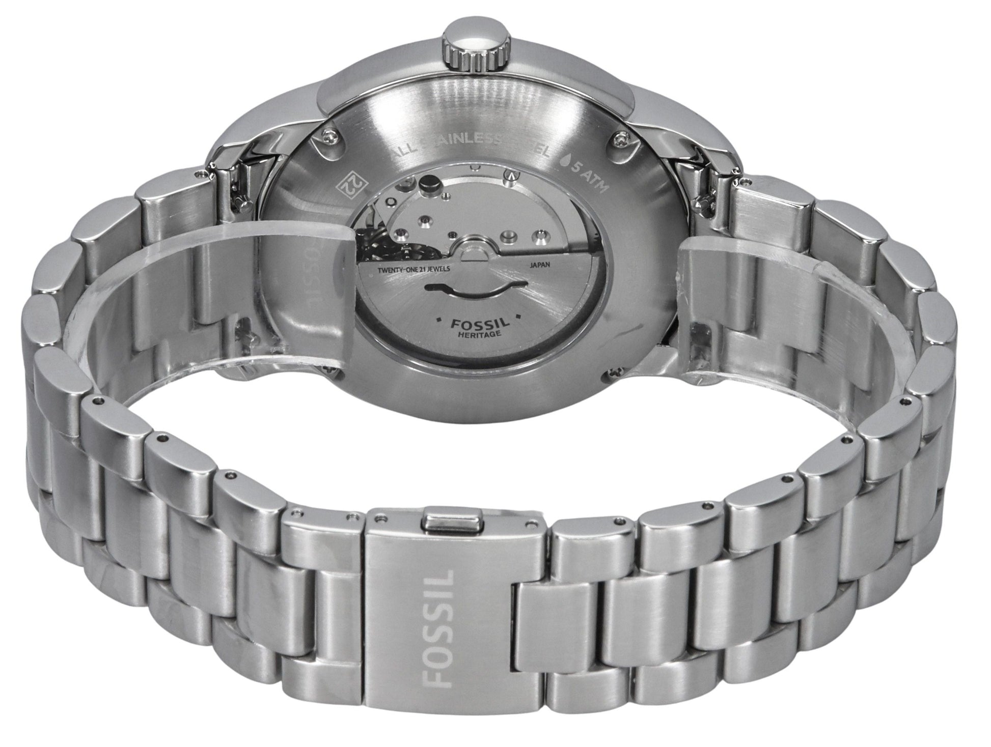 Fossil Heritage Stainless Steel Green Dial Automatic ME3224 Unisex Watch - Prestige Stones