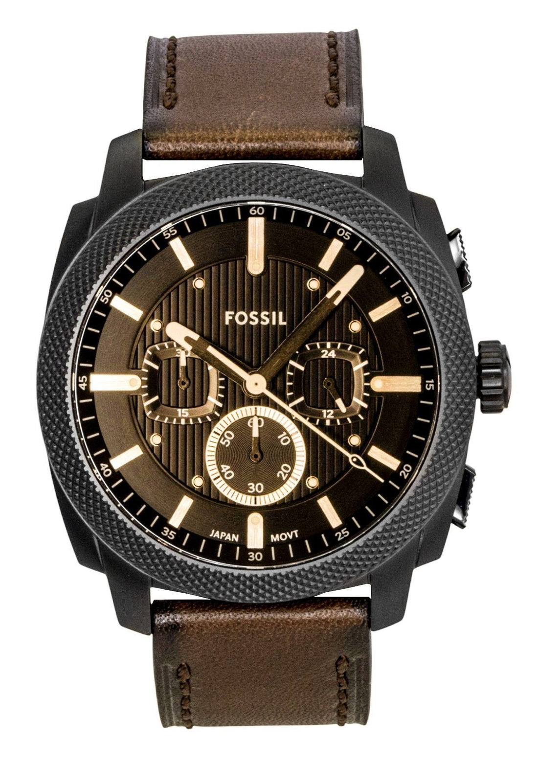 Fossil Machine Chronograph Leather Strap Brown Dial Quartz FS6101 Men's Watch - Prestige Stones