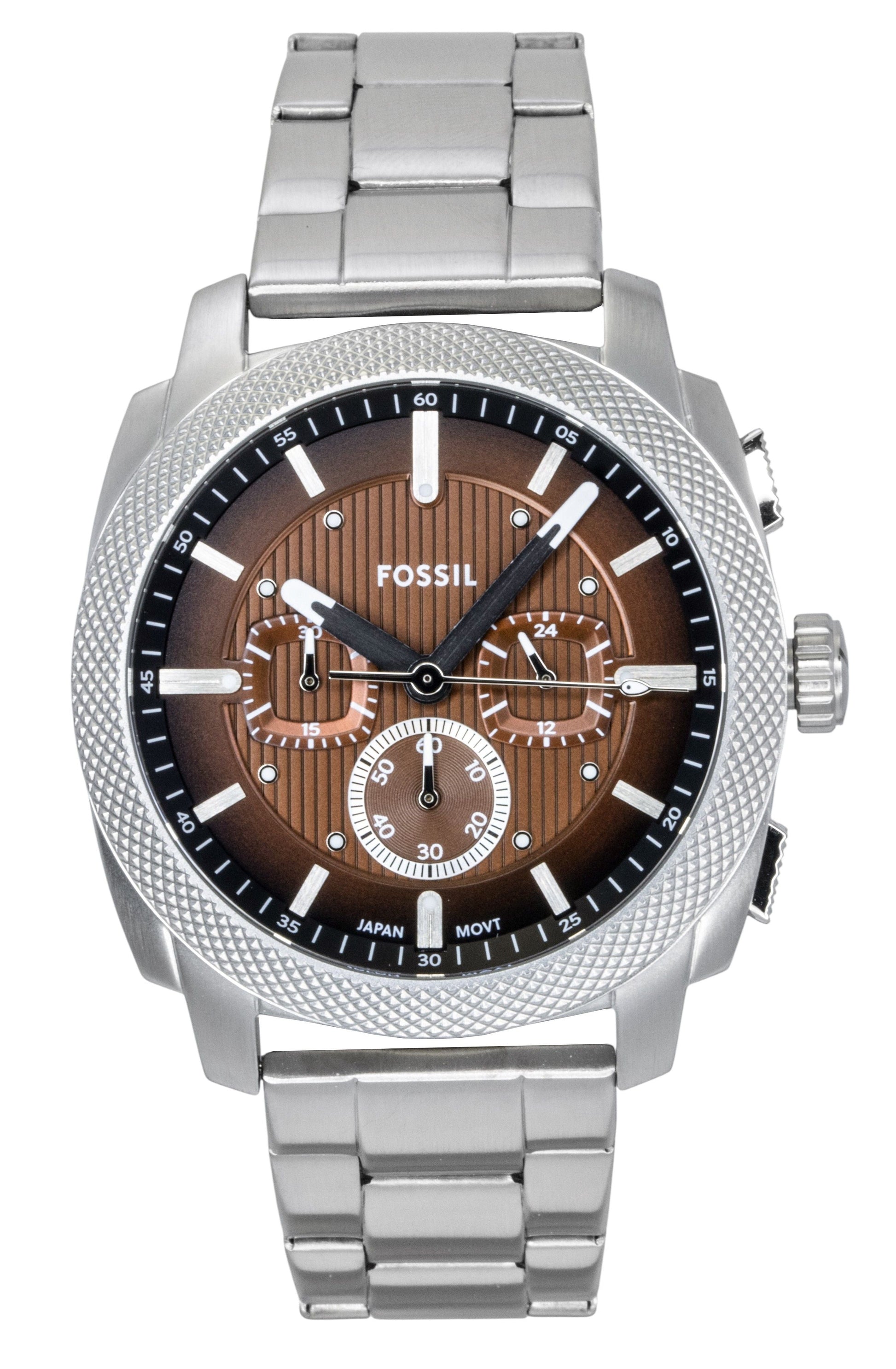 Fossil Machine Chronograph Stainless Steel Brown Dial Quartz FS6144 Men's Watch - Prestige Stones