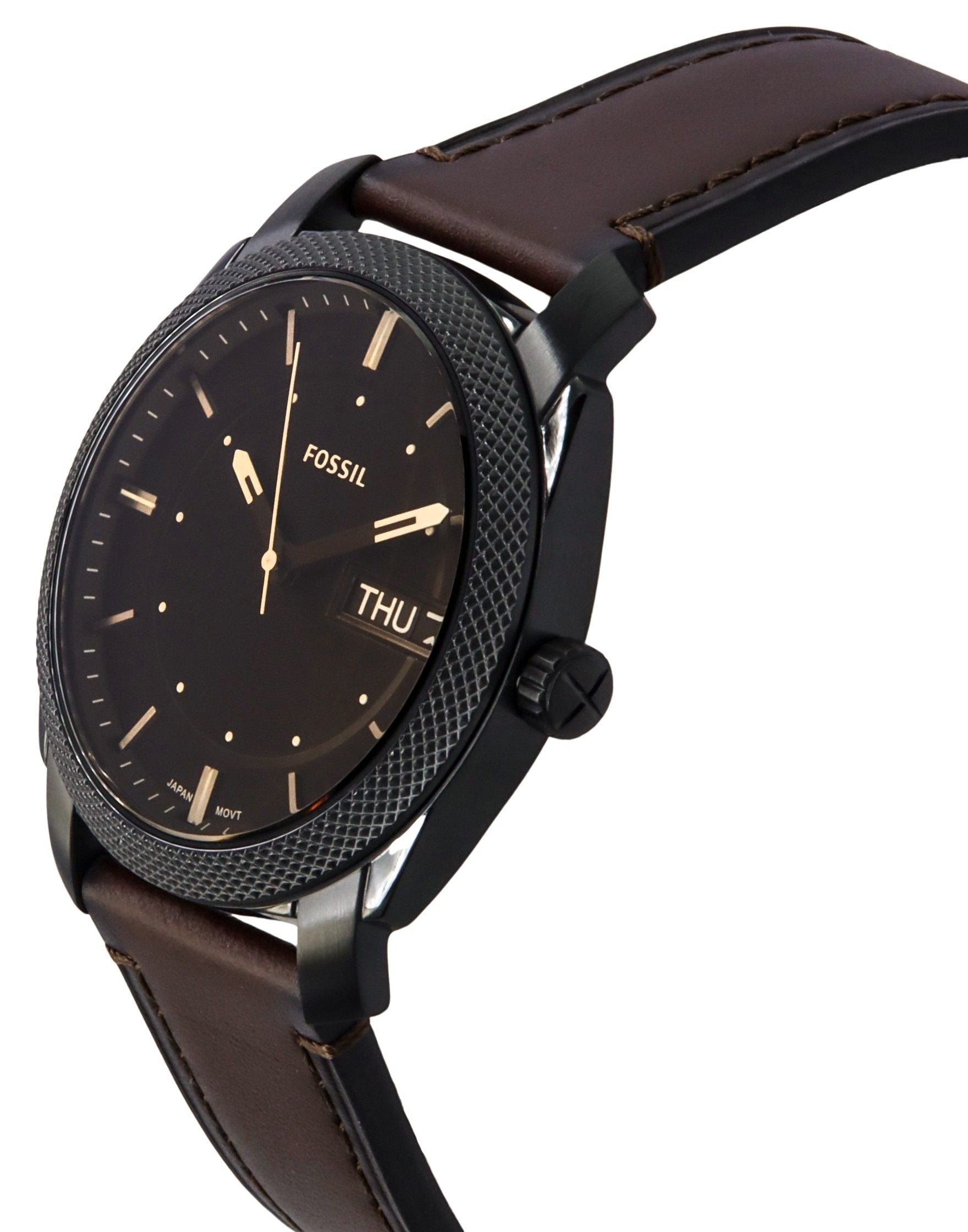 Fossil Machine Leather Strap Brown Dial Quartz FS5901 Men's Watch - Prestige Stones