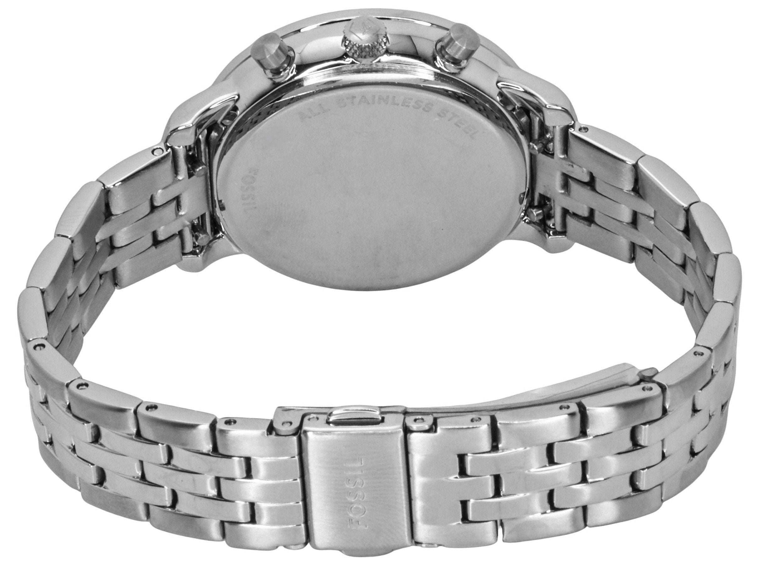 Fossil Neutra Chronograph Crystal Accents Stainless Steel White Mother Of Pearl Dial Quartz ES5357 Women's Watch - Prestige Stones