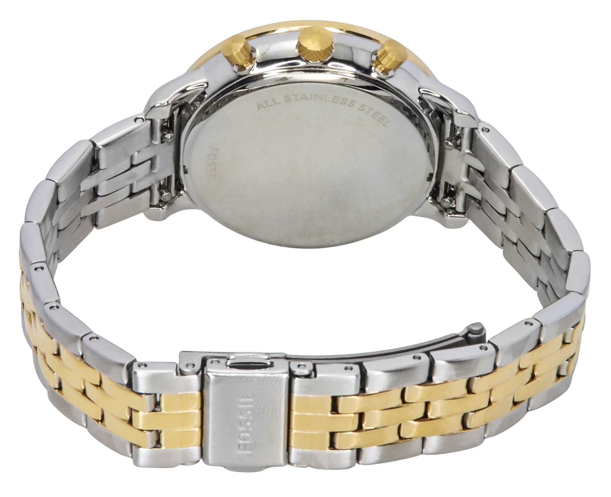 Fossil Neutra Chronograph Two Tone Stainless Steel White Mother Of Pearl Dial Quartz ES5216 Women's Watch - Prestige Stones