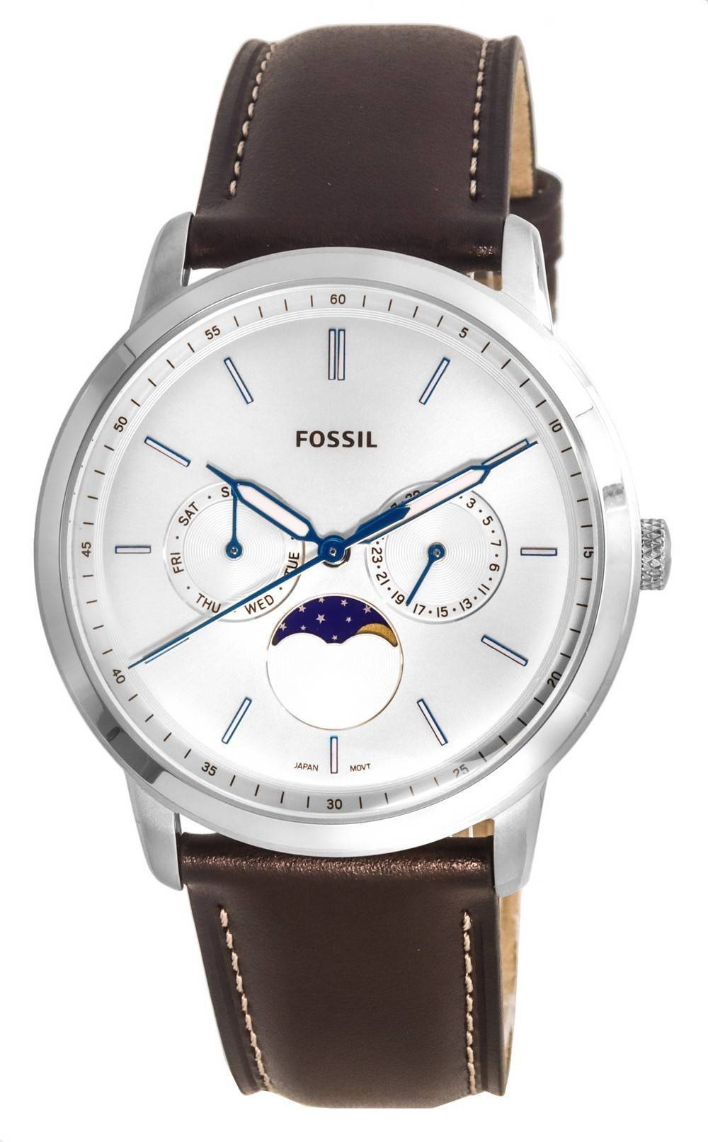 Fossil Neutra Minimalist Moonphase Silver Dial Quartz FS5905 Men's Watch - Prestige Stones