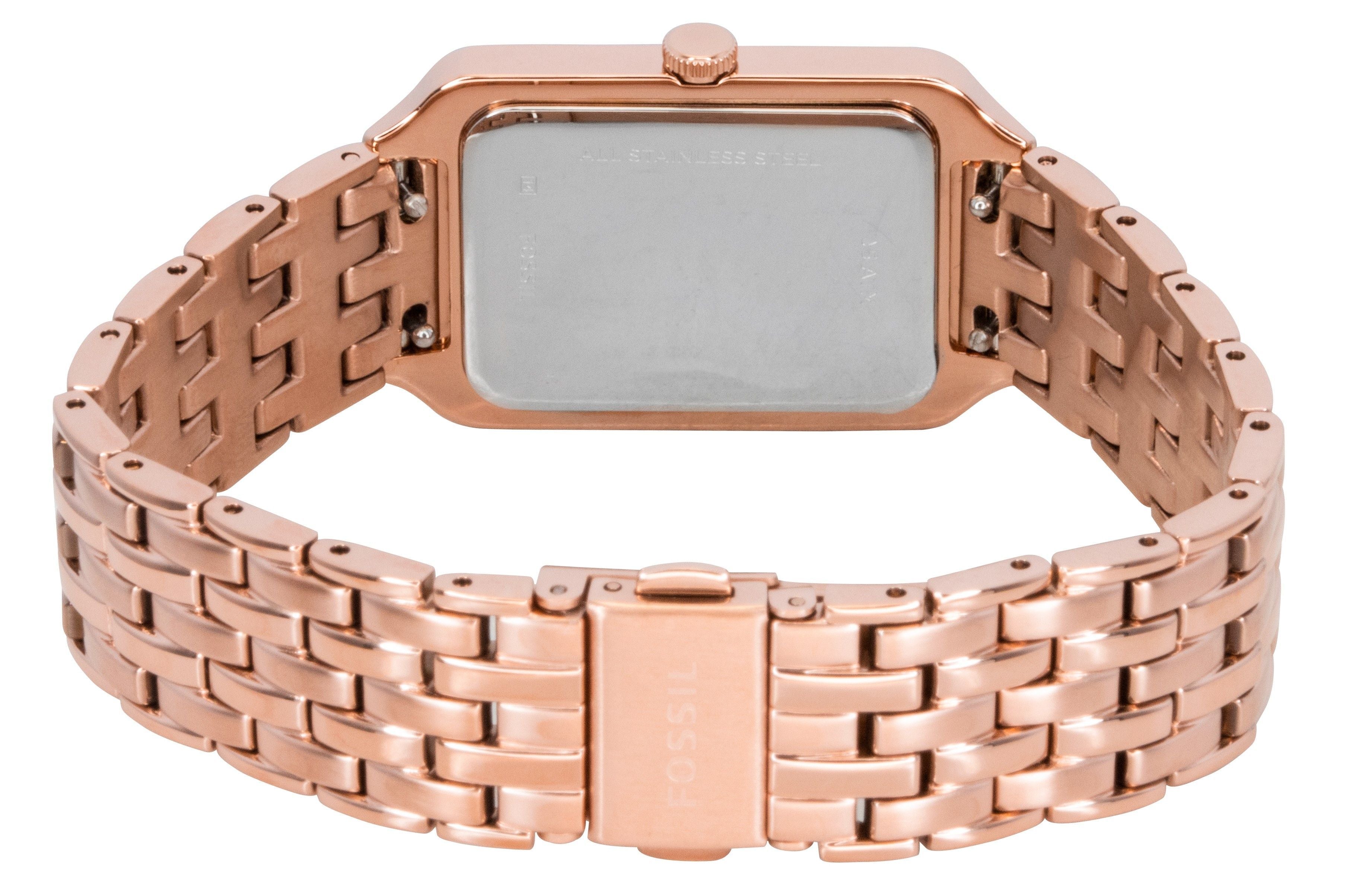Fossil Raquel Rose Gold Tone Stainless Steel Brown Mother Of Pearl Dial Quartz ES5323 Women's Watch - Prestige Stones