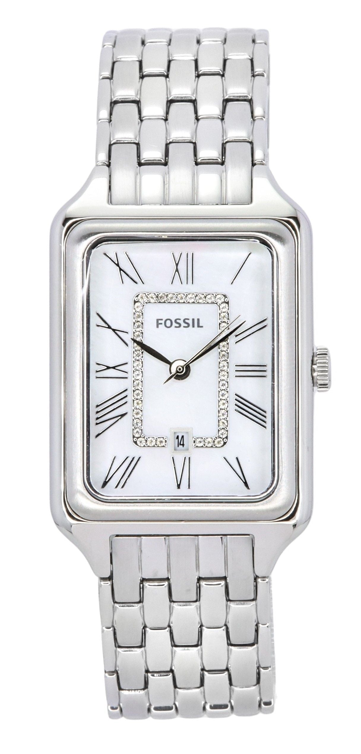 Fossil Raquel Stainless Steel White Mother Of Pearl Dial Quartz ES5306 Women's Watch - Prestige Stones