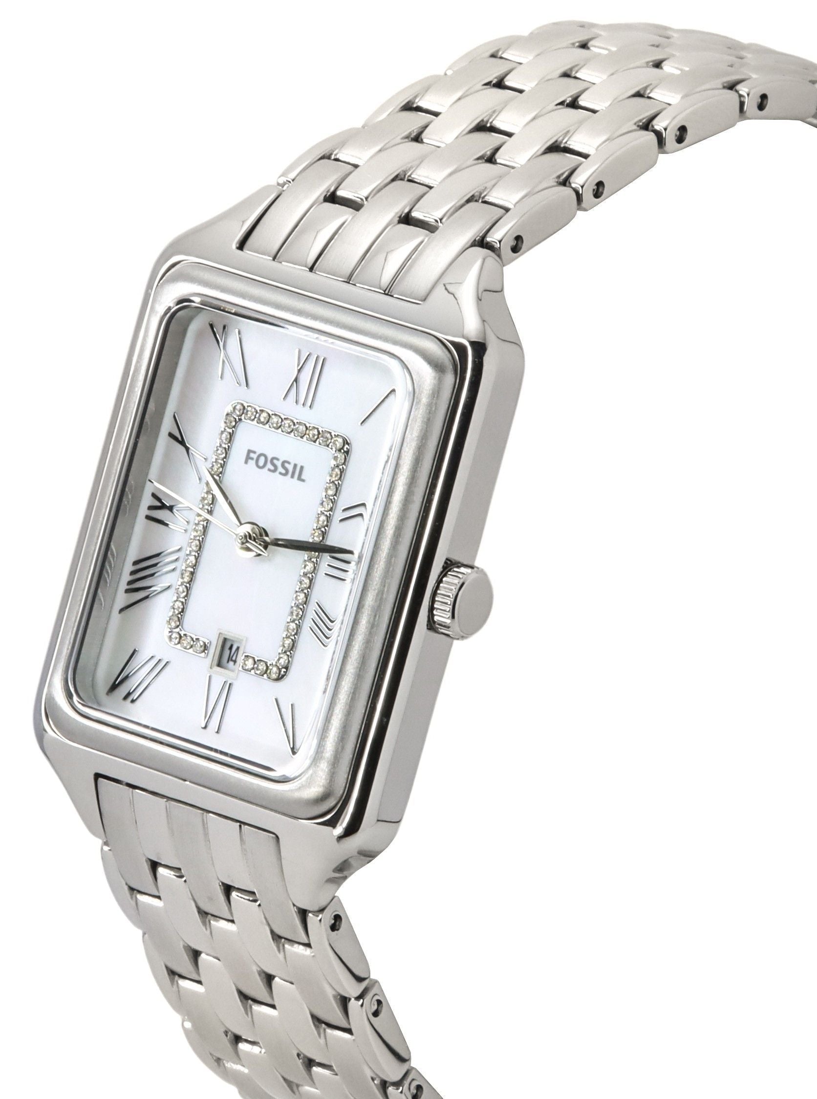 Fossil Raquel Stainless Steel White Mother Of Pearl Dial Quartz ES5306 Women's Watch - Prestige Stones