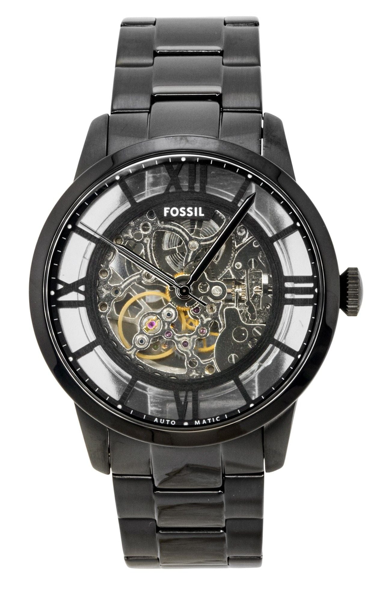 Fossil Townsman Stainless Steel Black Skeleton Dial Automatic ME3269 Men's Watch - Prestige Stones