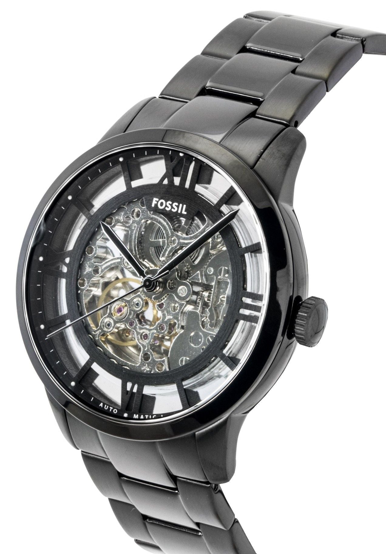 Fossil Townsman Stainless Steel Black Skeleton Dial Automatic ME3269 Men's Watch - Prestige Stones
