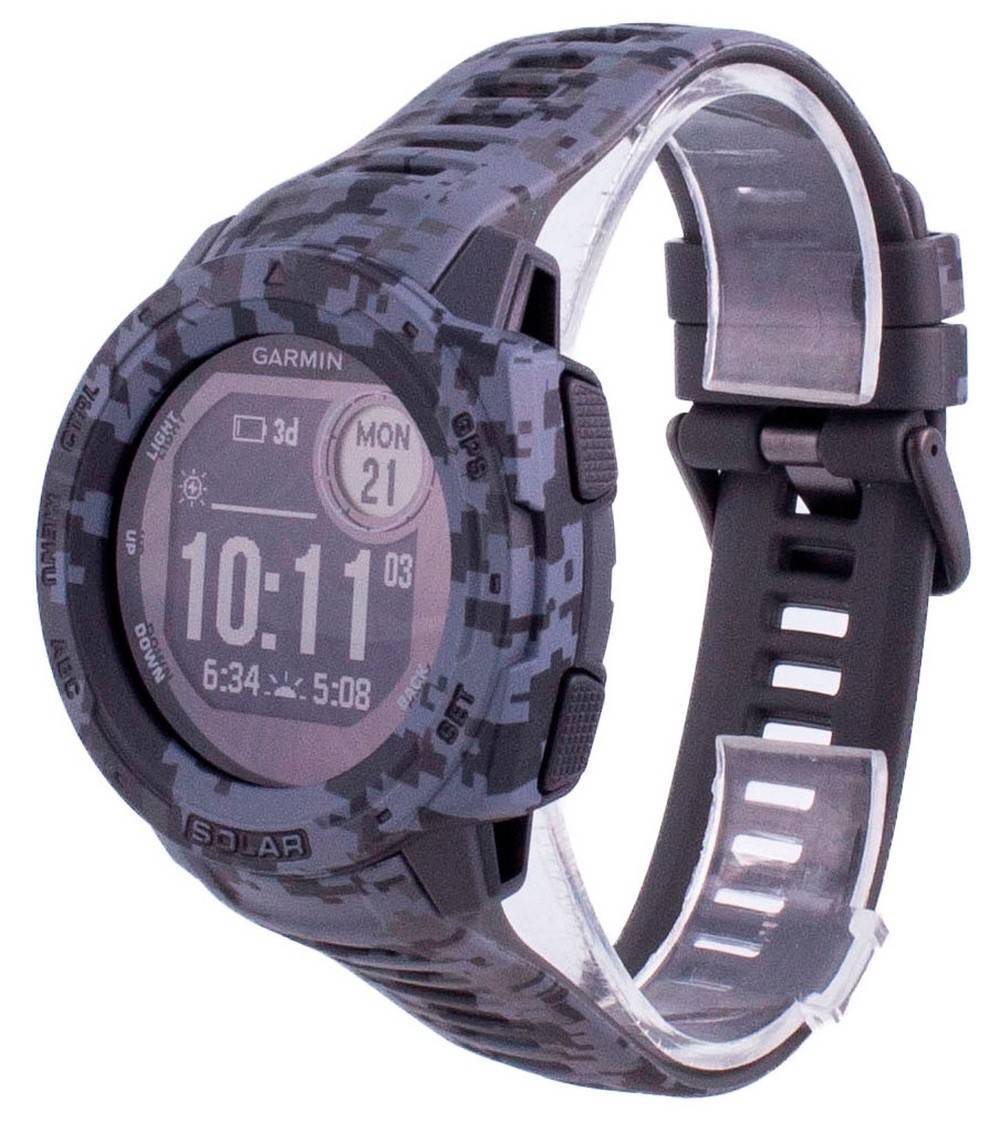 Garmin Instinct Solar Tactical Edition Graphite Camo Silicone Band 010 - 02293 - 05 Multisport Watch - Prestige Stones