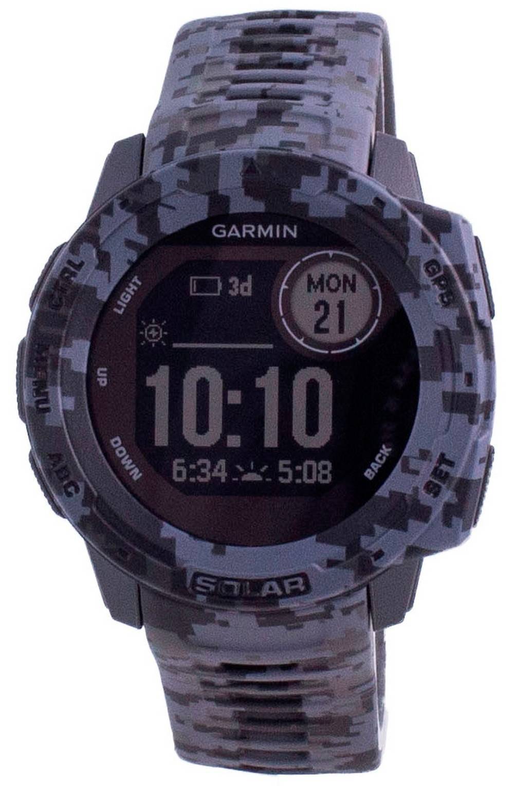 Garmin Instinct Solar Tactical Edition Graphite Camo Silicone Band 010 - 02293 - 05 Multisport Watch - Prestige Stones