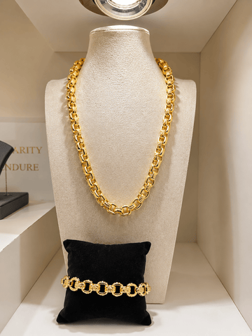 Gold-Plated Mariner Link Necklace - Prestige Stones