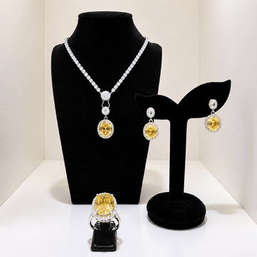 Golden Radiance Halo Jewellery Set - Prestige Stones