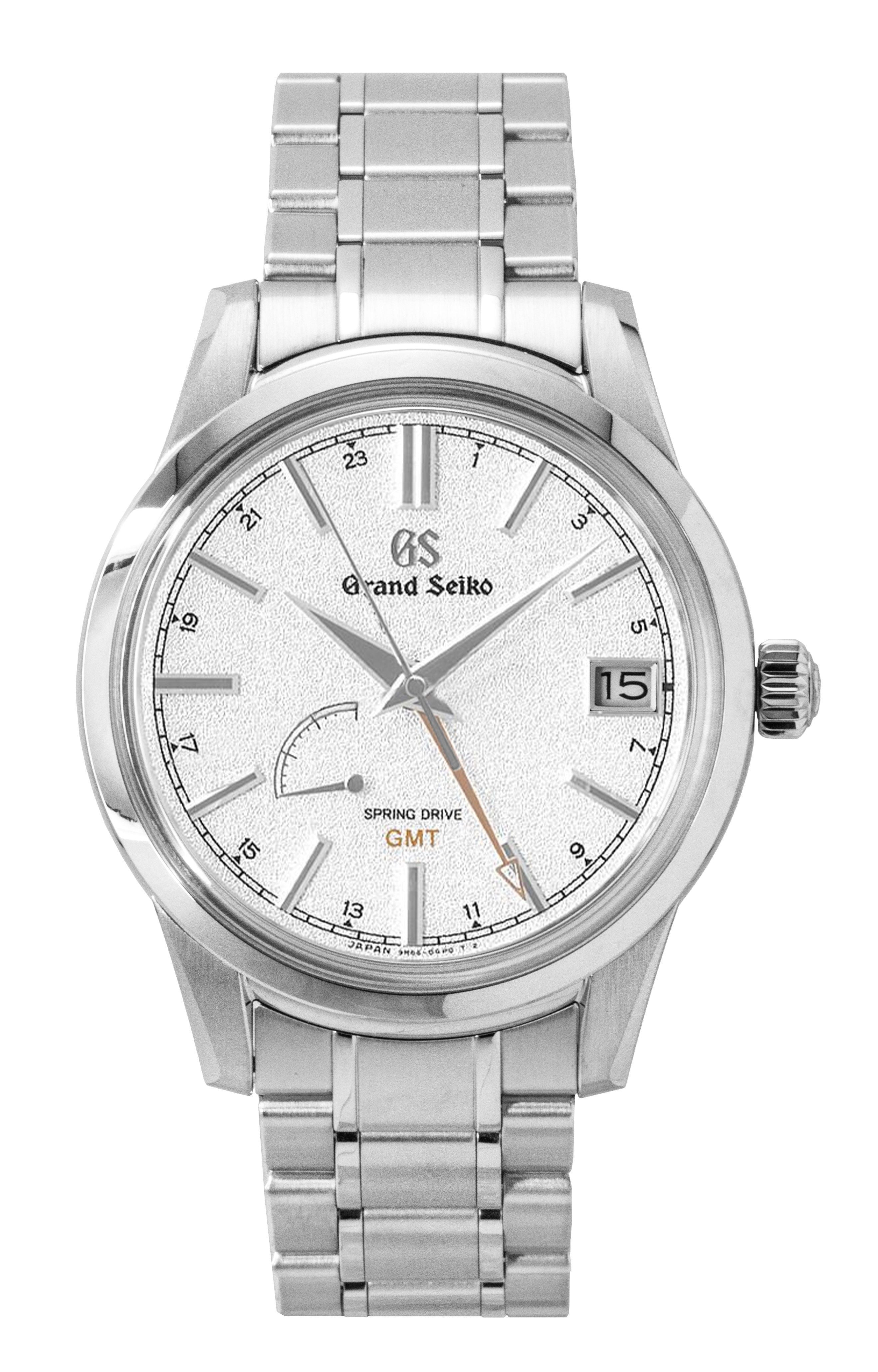 Grand Seiko Elegance GMT Stainless Steel Silver Dial Automatic SBGE269G 100M Men's Watch - Prestige Stones