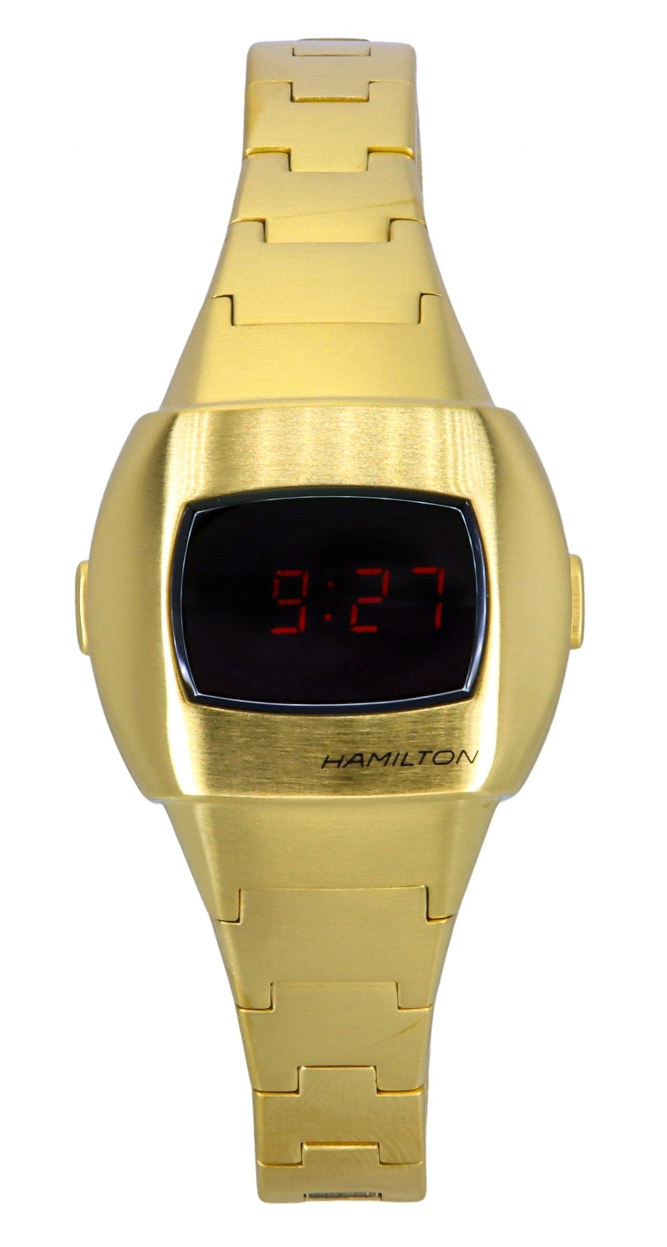 Hamilton American Classic PSR 74 Gold Tone Stainless Steel Red Dial Quartz H52314130 100M Unisex Watch - Prestige Stones
