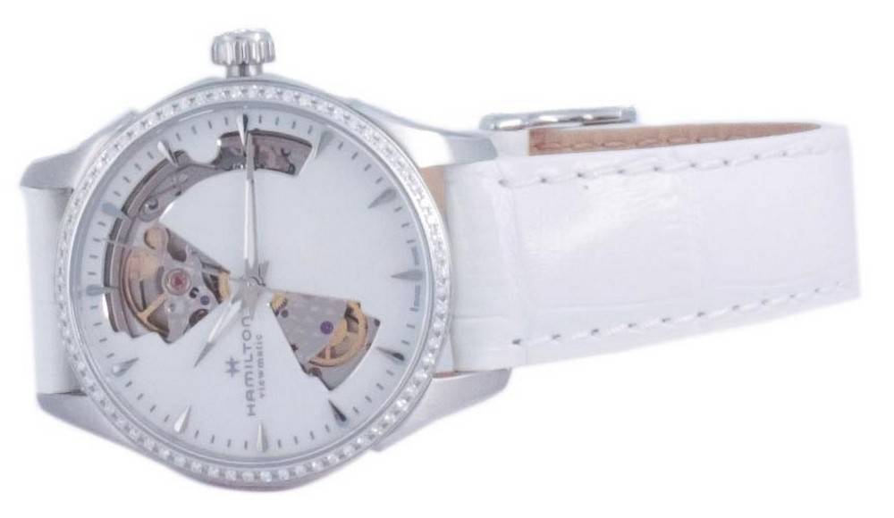 Hamilton Jazzmaster Open Heart Leather Automatic H32205890 Women's Watch - Prestige Stones