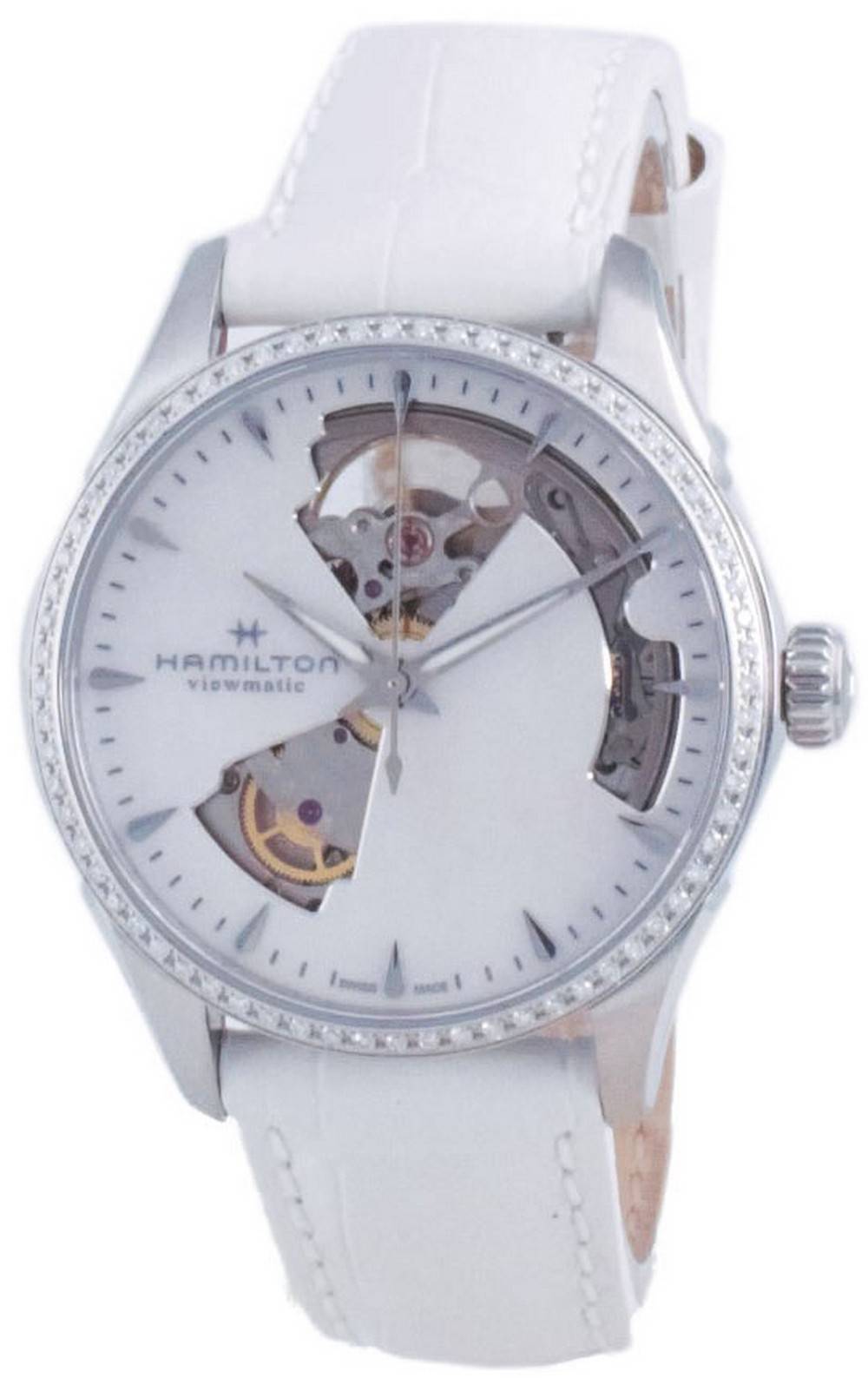 Hamilton Jazzmaster Open Heart Leather Automatic H32205890 Women's Watch - Prestige Stones
