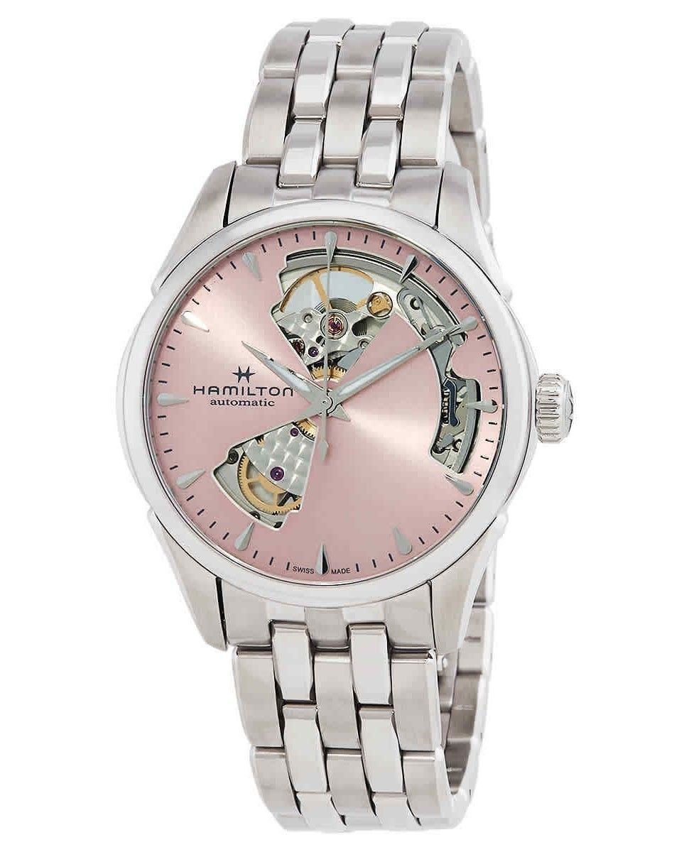 Hamilton Jazzmaster Stainless Steel Pink Open Heart Dial Automatic H32215170 Women's Watch - Prestige Stones