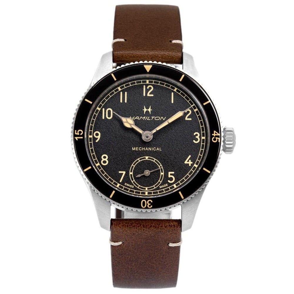 Hamilton Khaki Aviation Pilot Pioneer Black Dial Mechanical H76719530 100M Men's Watch - Prestige Stones