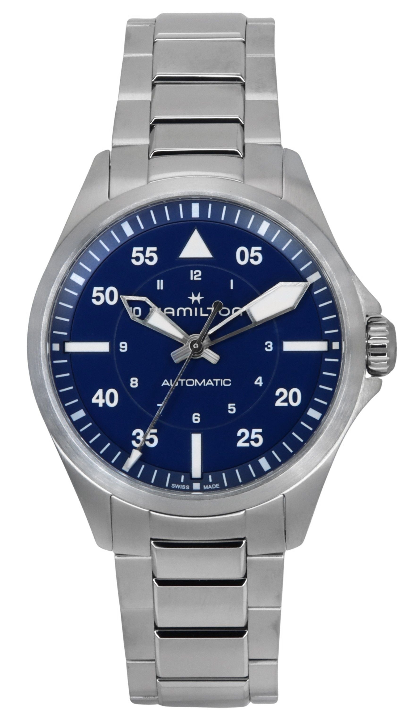 Hamilton Khaki Aviation Pilot Stainless Steel Blue Dial Automatic H76305140 100M Men's Watch - Prestige Stones