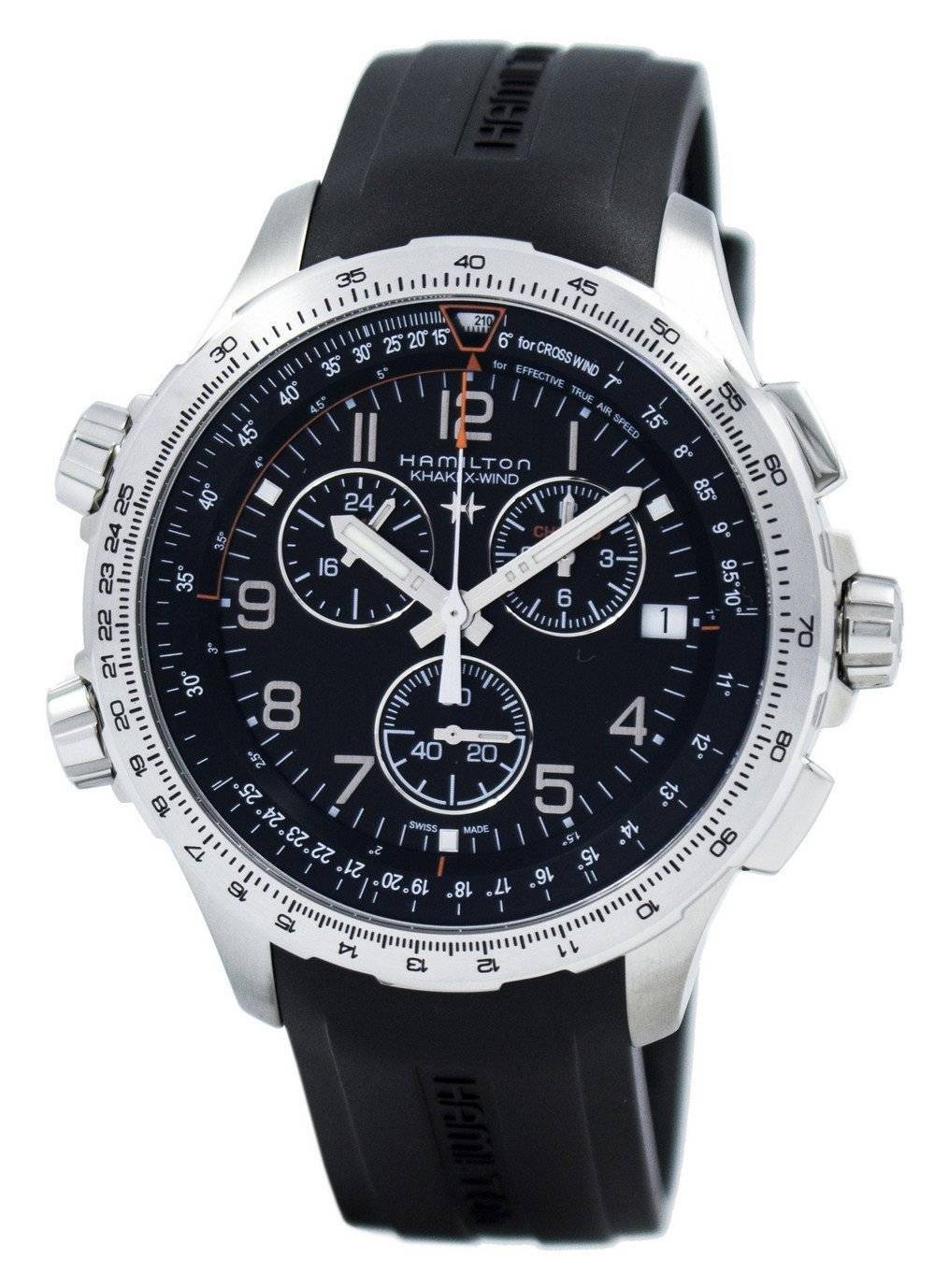Hamilton Khaki Aviation X - Wind Chronograph Quartz GMT H77912335 Men's Watch - Prestige Stones
