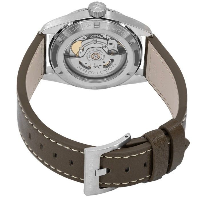 Hamilton Khaki Field Expedition Leather Strap Black Dial Automatic H70225830 100M Men's Watch - Prestige Stones