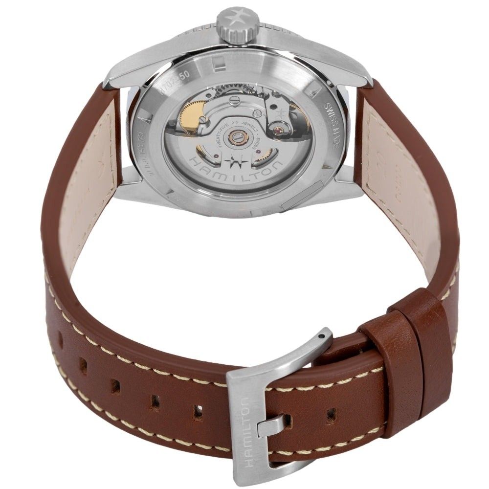 Hamilton Khaki Field Expedition Leather Strap Blue Dial Automatic H70225540 100M Men's Watch - Prestige Stones
