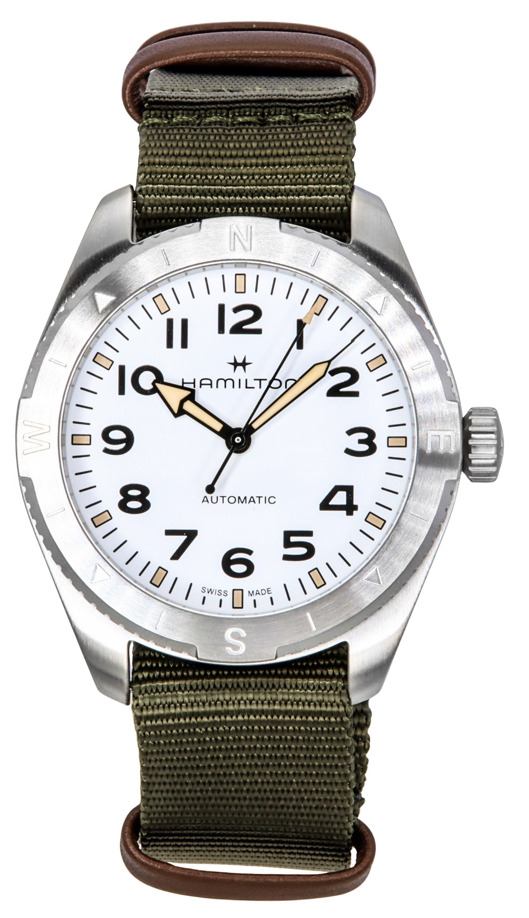 Hamilton Khaki Field Expedition Textile Strap White Dial Automatic H70315910 100M Unisex Watch - Prestige Stones