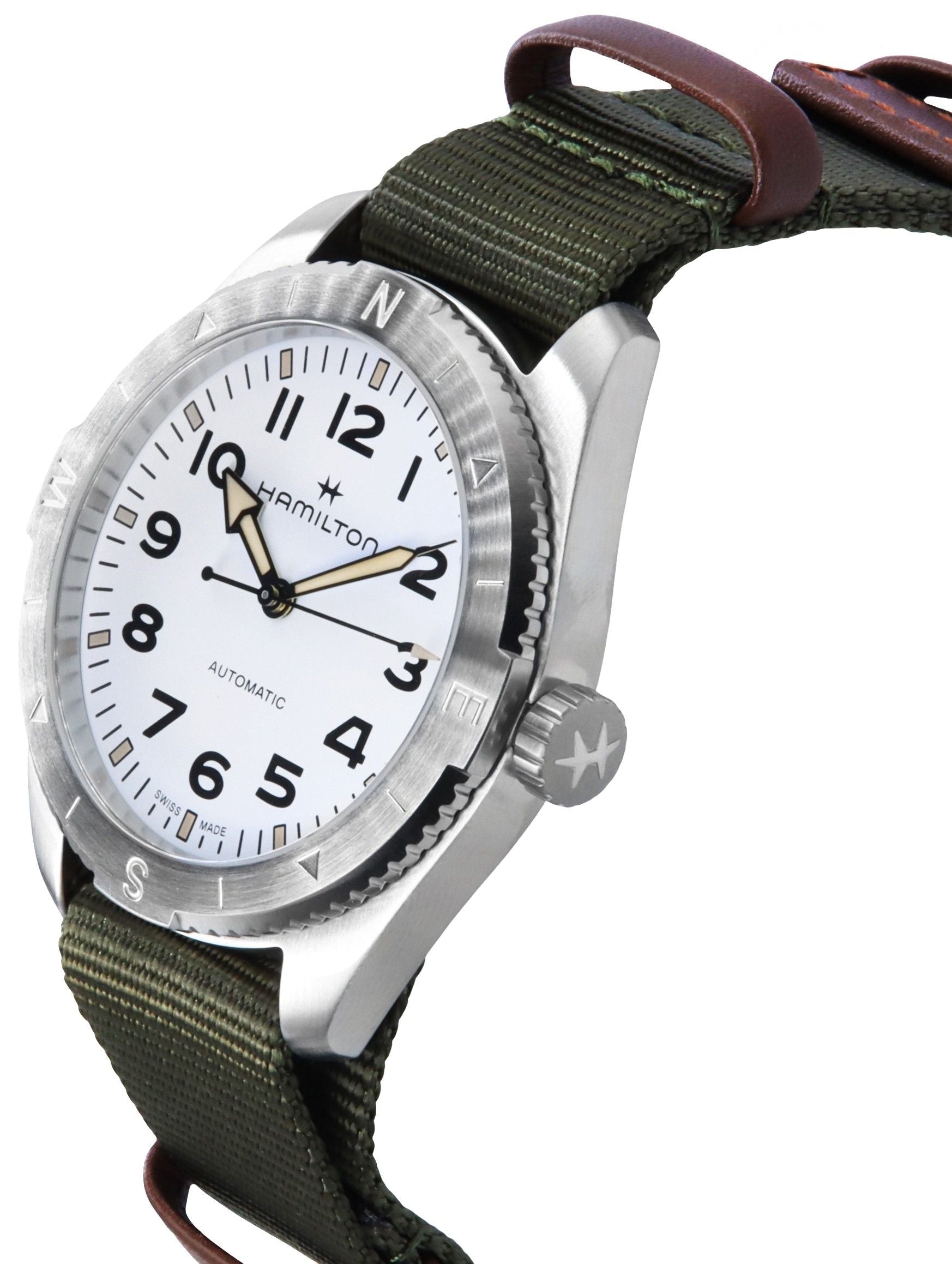 Hamilton Khaki Field Expedition Textile Strap White Dial Automatic H70315910 100M Unisex Watch - Prestige Stones